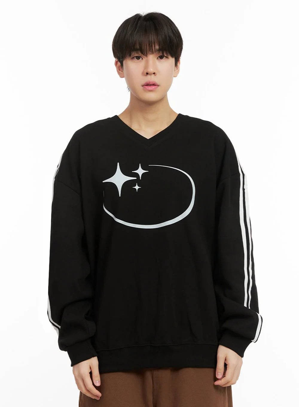 Men's Oversized Star Graphic Sweatshirt IJ517 - Image 13