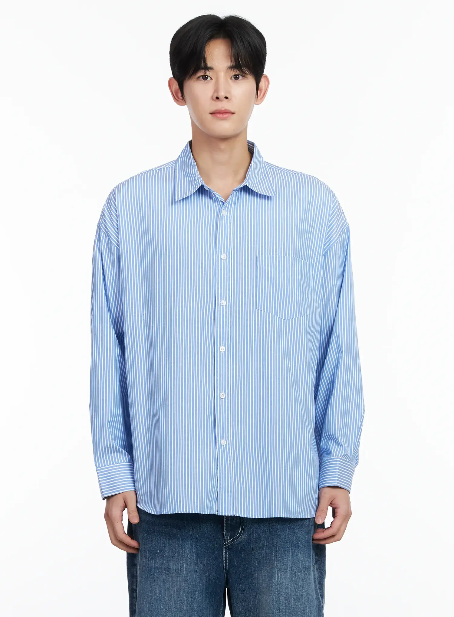 Men's Oversized Stripe Shirt IM523 - Image 10