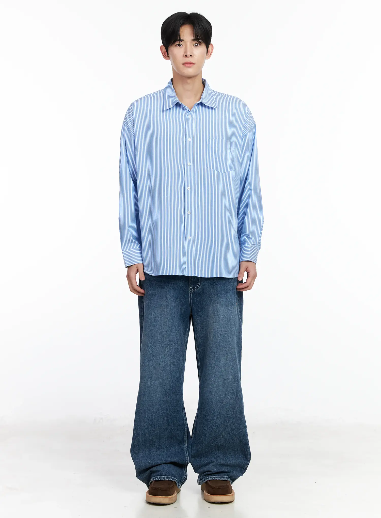 Men's Oversized Stripe Shirt IM523 - Image 3