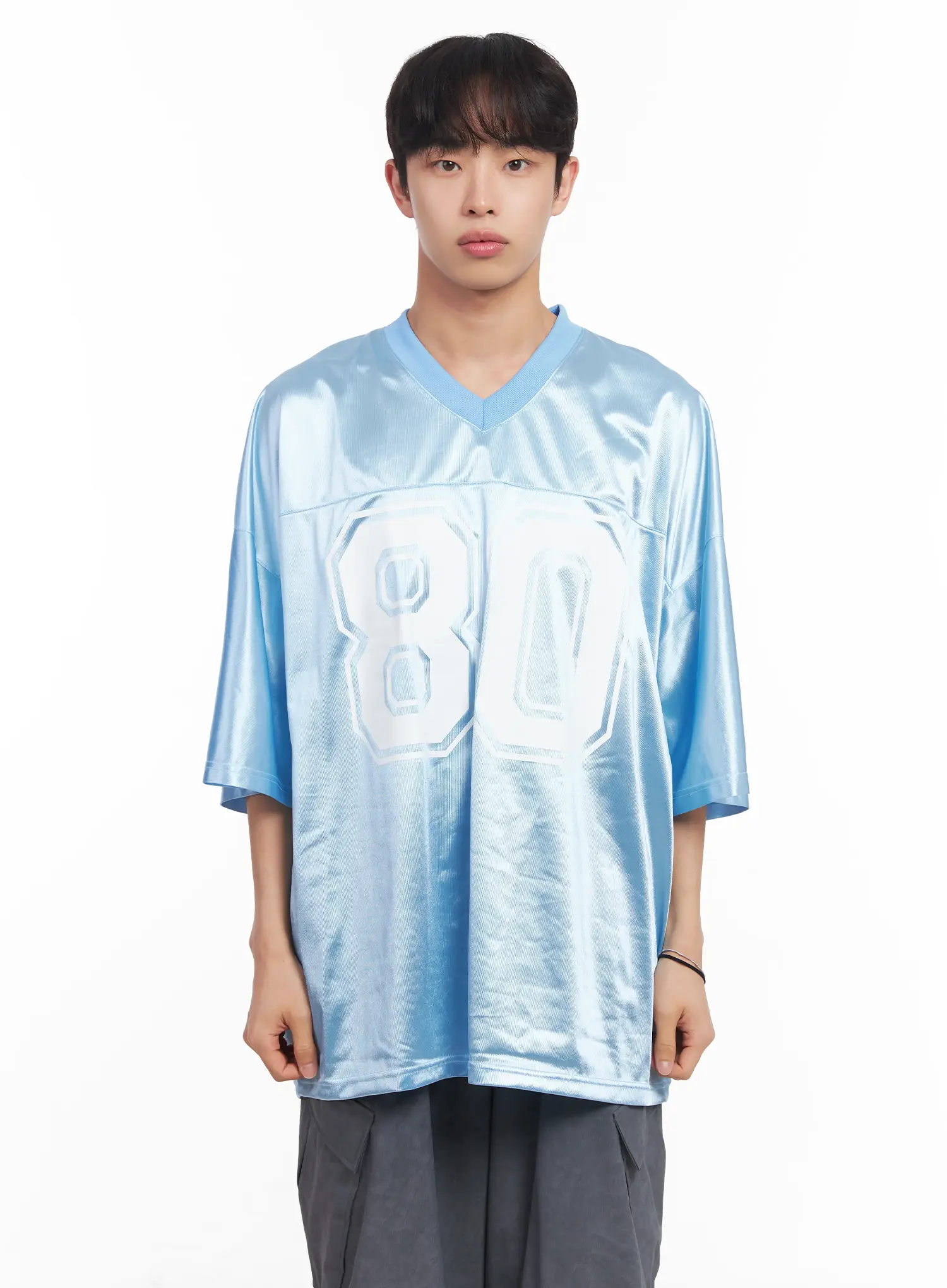 Men's Oversized V-Neck Jersey IU518 - Image 14