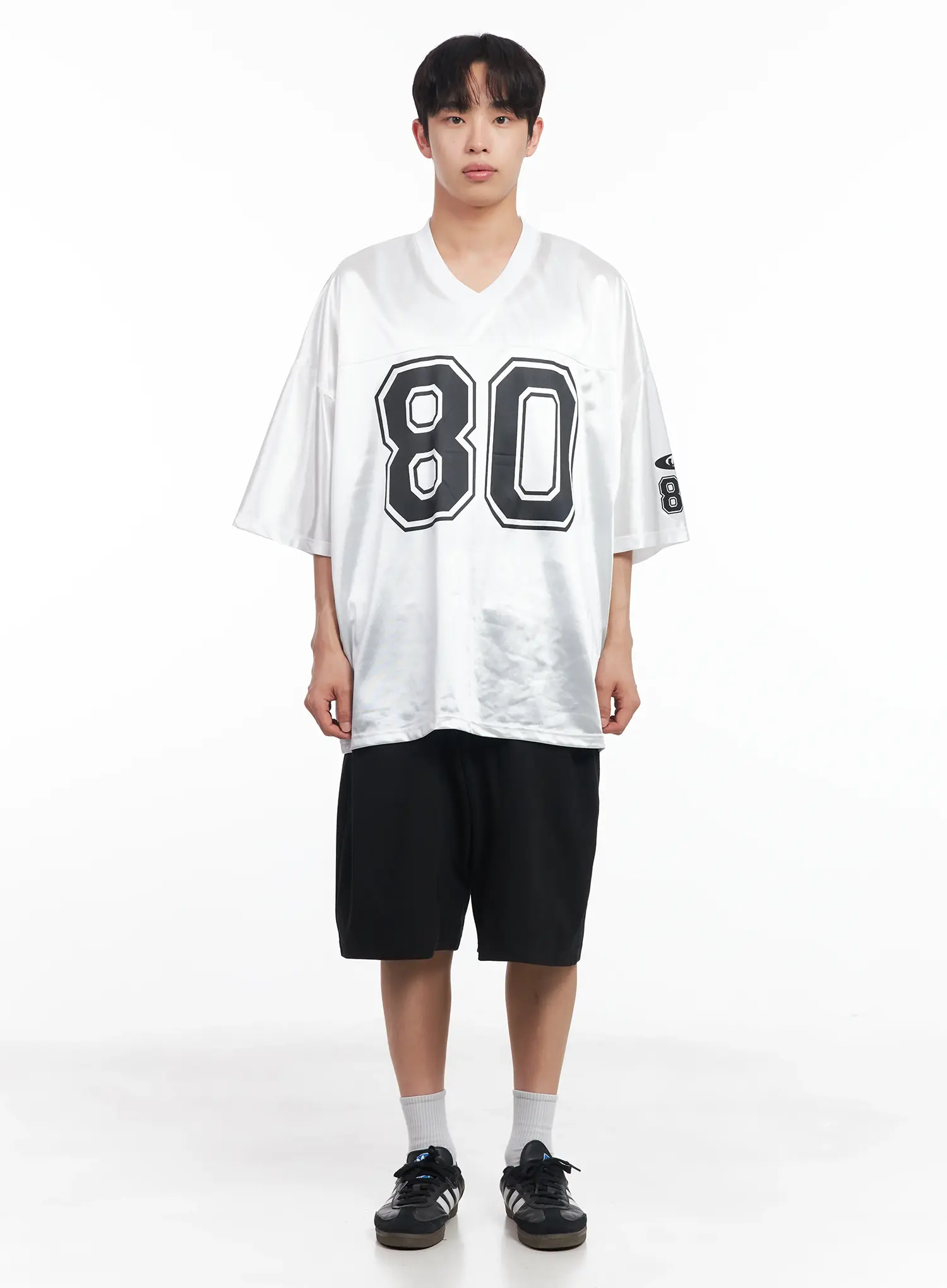 Men's Oversized V-Neck Jersey IU518 - Image 7