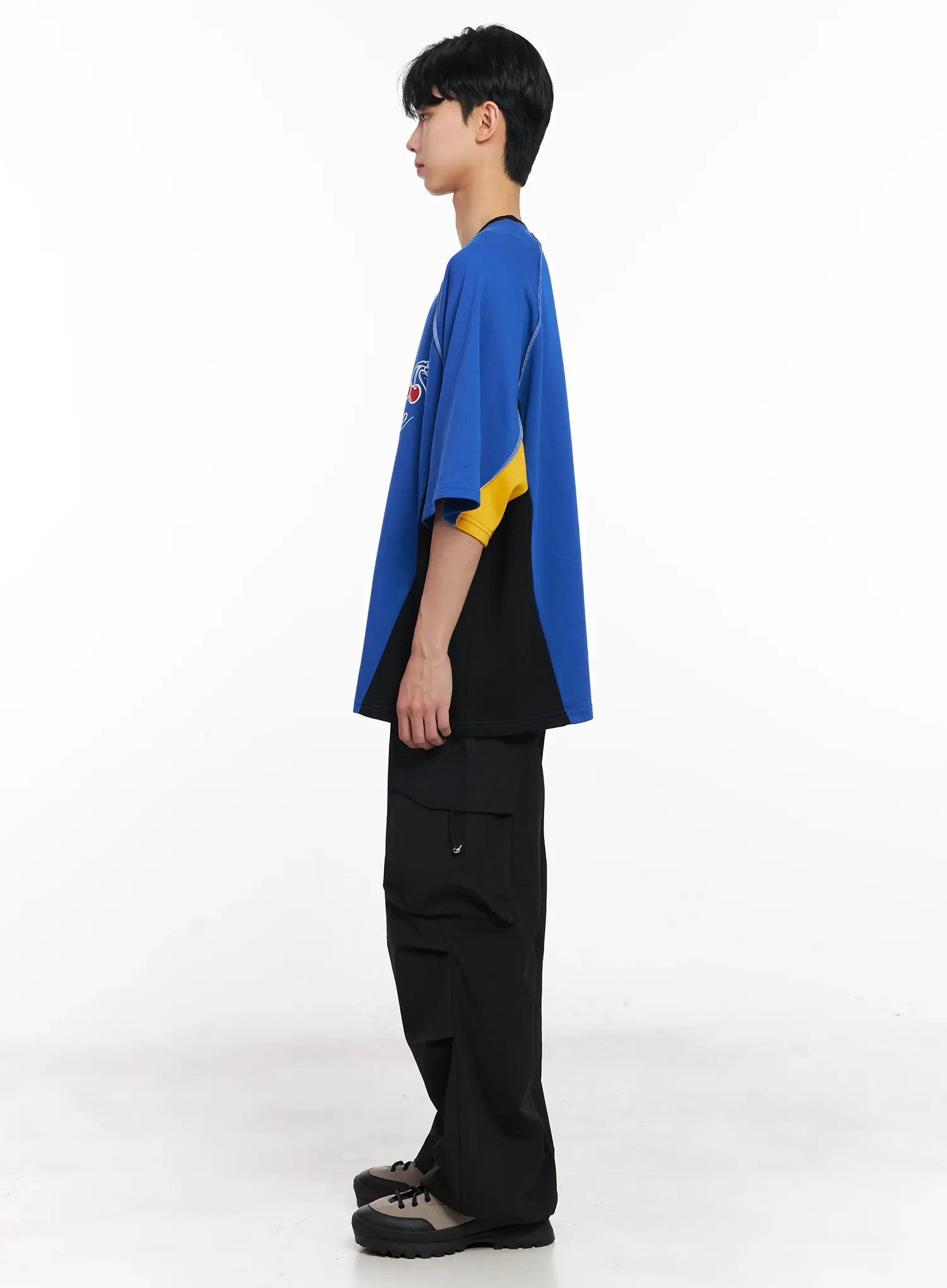 Men's Parachute Wide-Leg Cargo Pants IL504 - Image 6