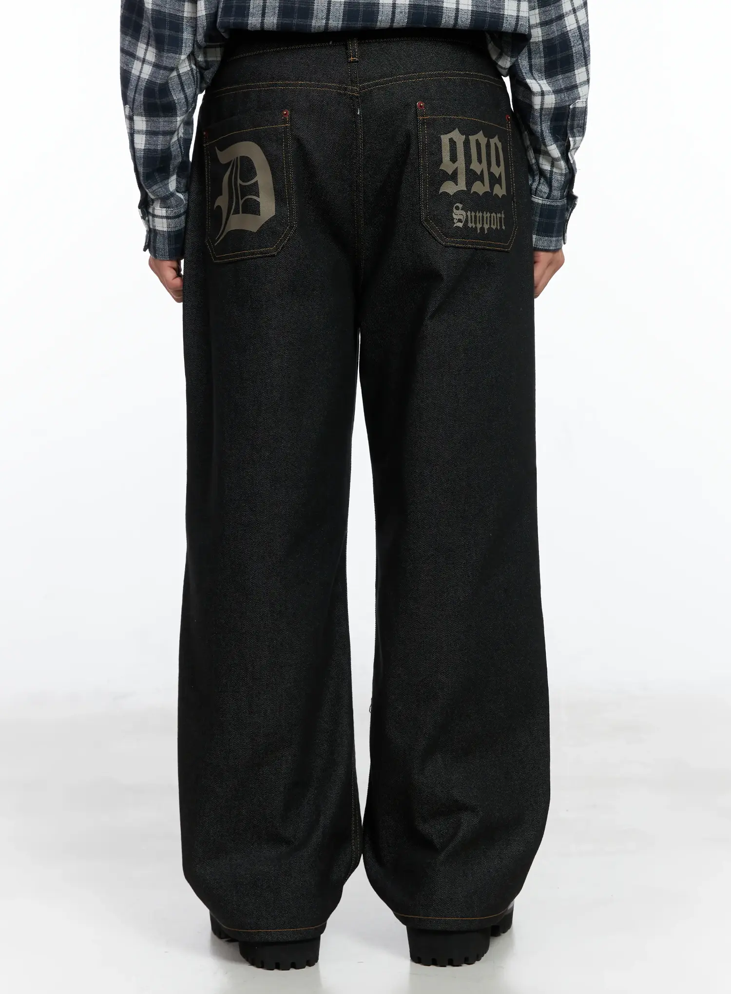 Men's Pintuck Jeans (Black) IN518 - Image 10