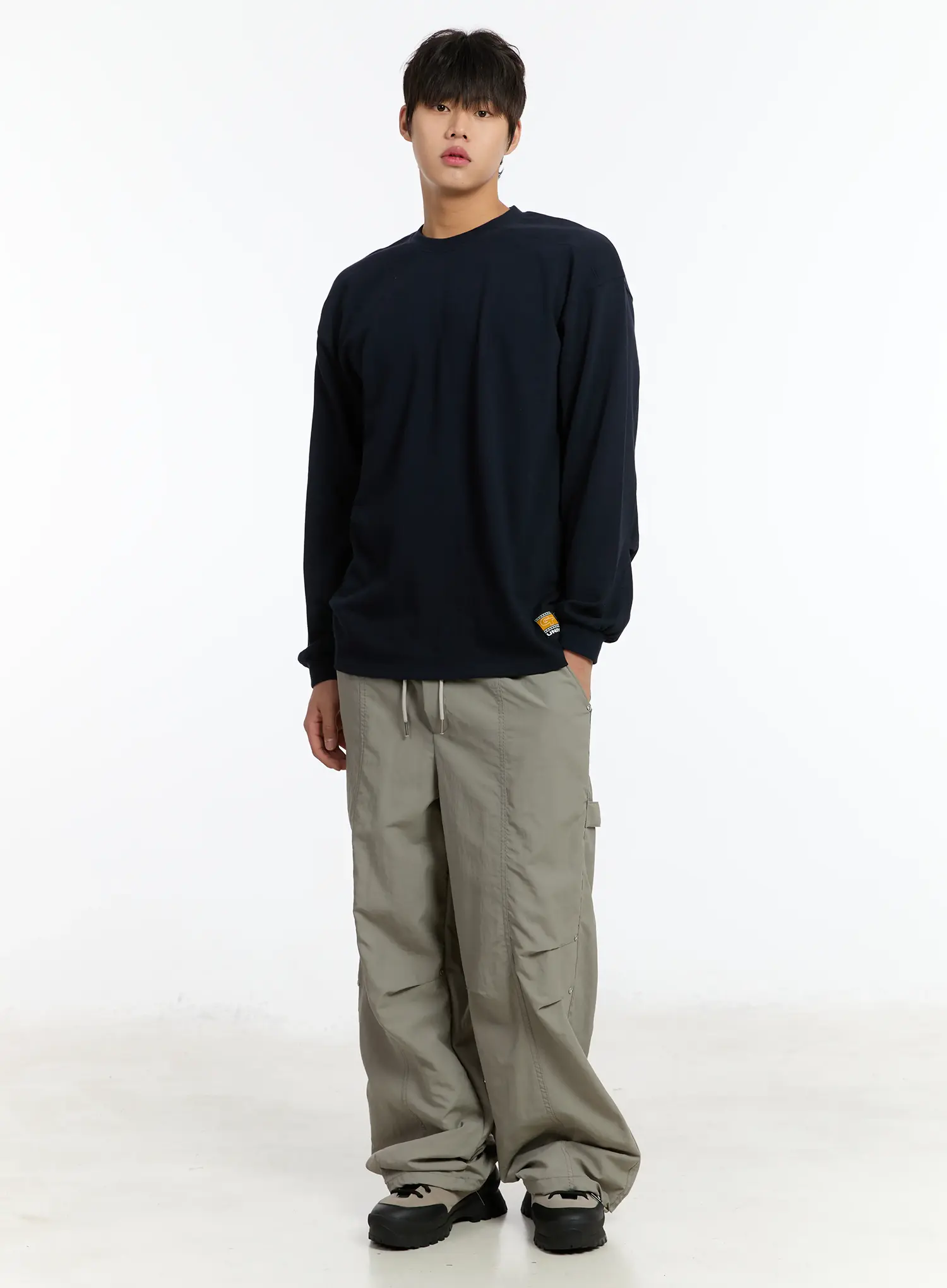 Men's Pintuck Long Sleeve Tee IM503 - Image 8