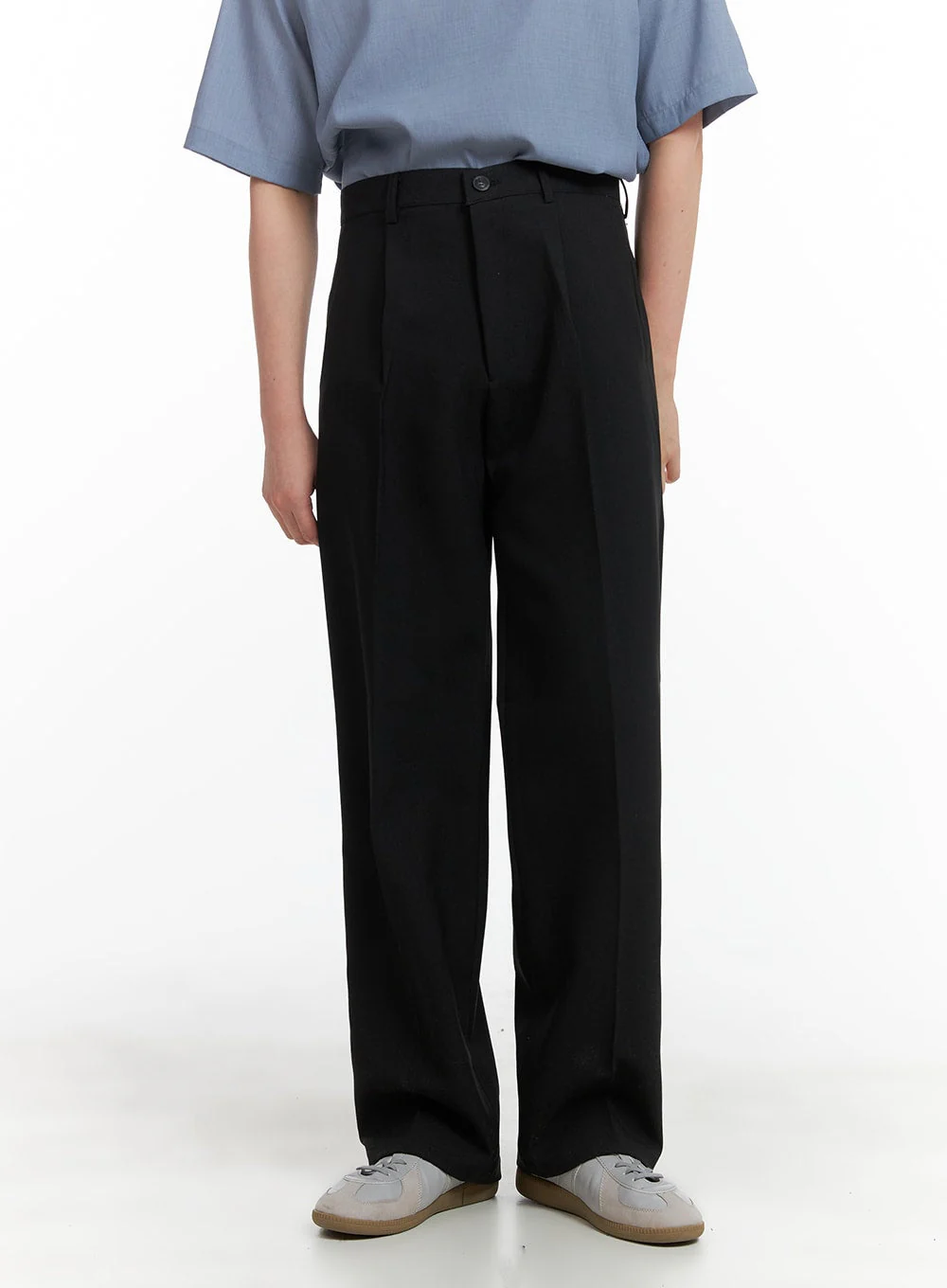 Men's Pintuck Wide Fit Trousers IA402 - Image 2
