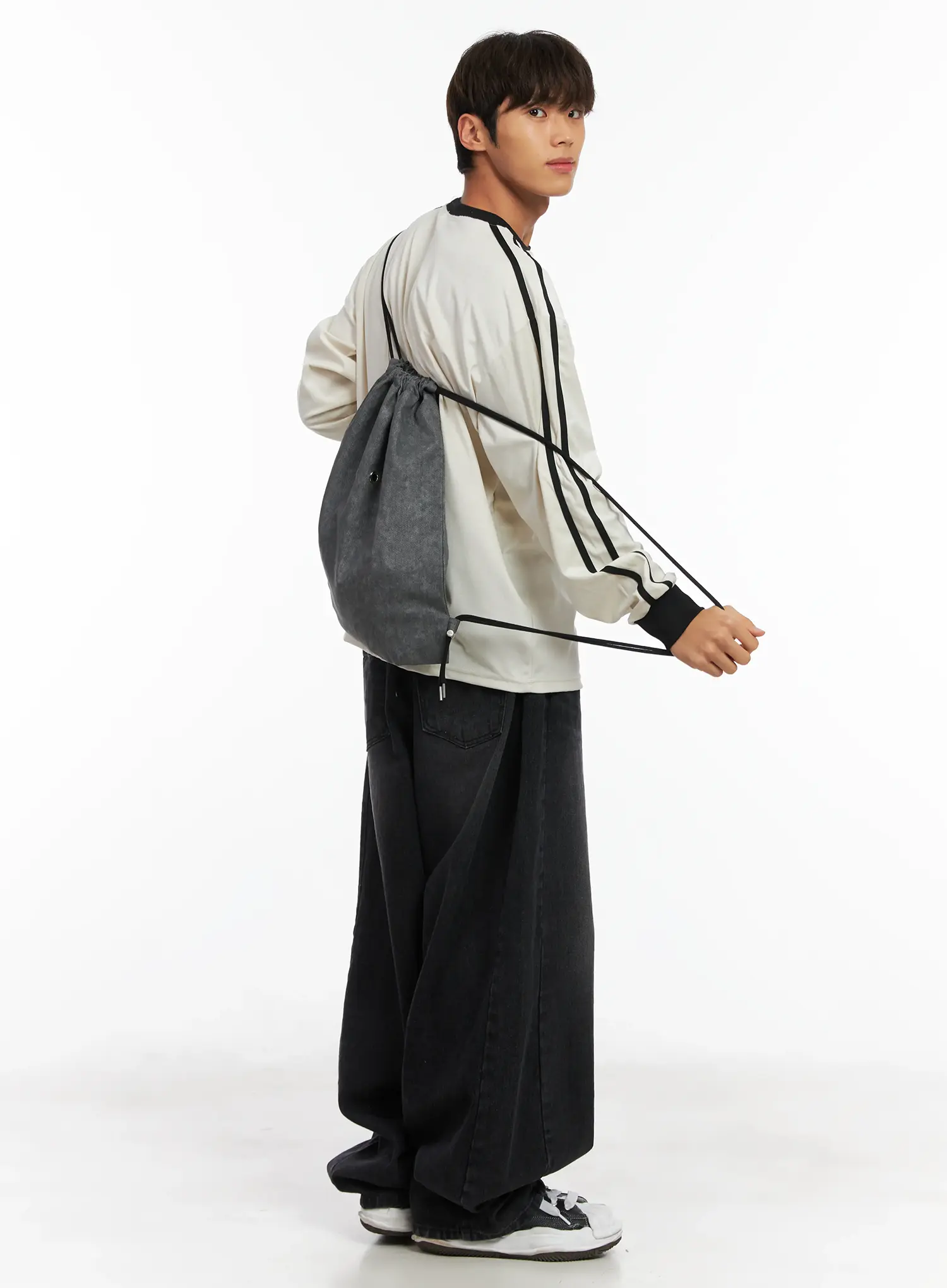 Men's Pintuck Wide Leg Jeans ID511 - Image 8