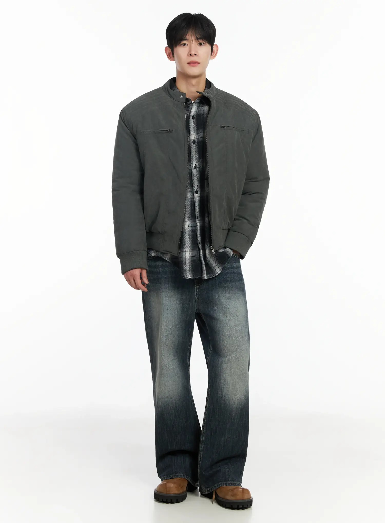 Men's Plaid Button-Up Shirt IF517 - Image 12