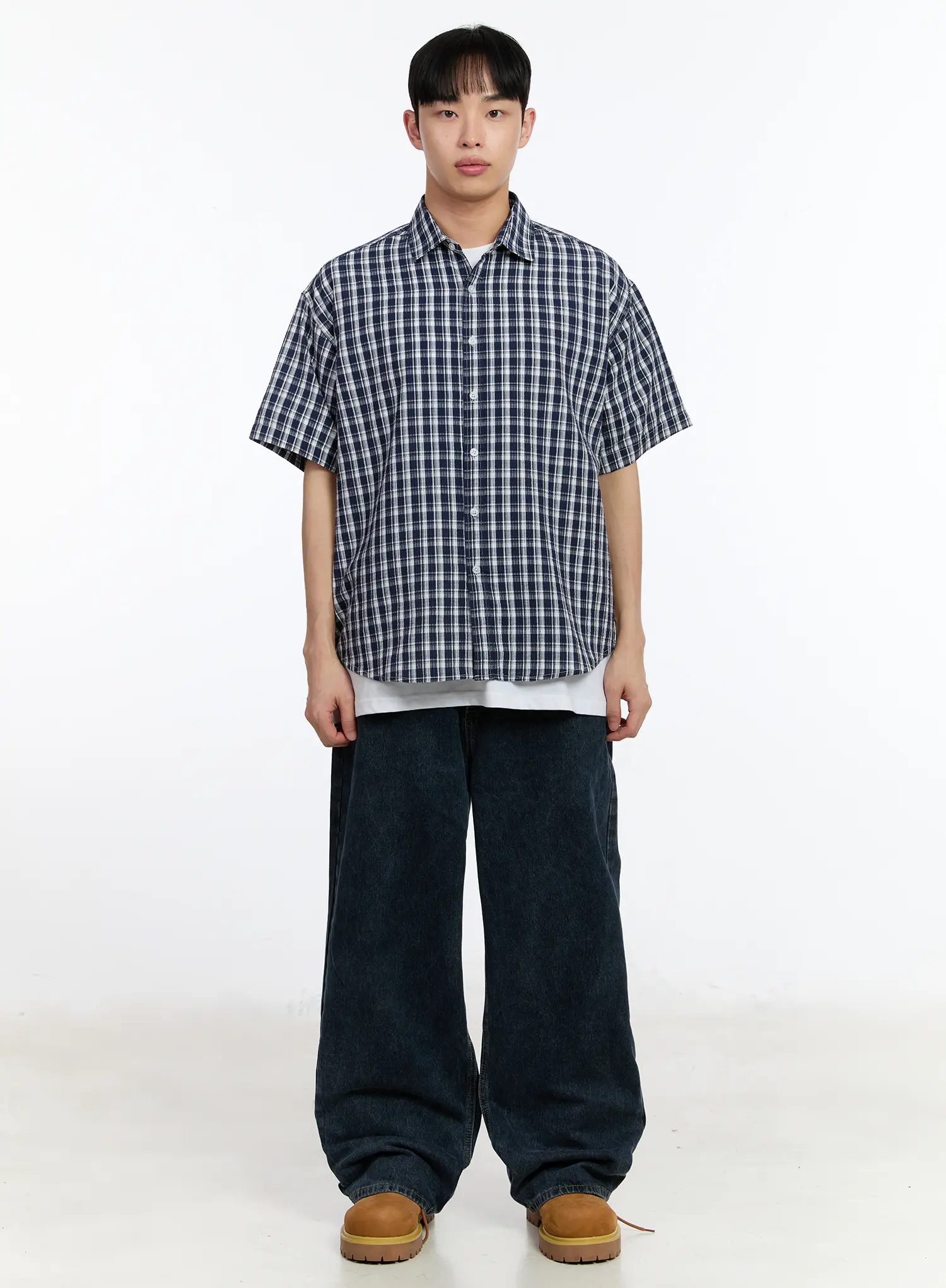 Men's Plaid Shirt IA508 - Image 3