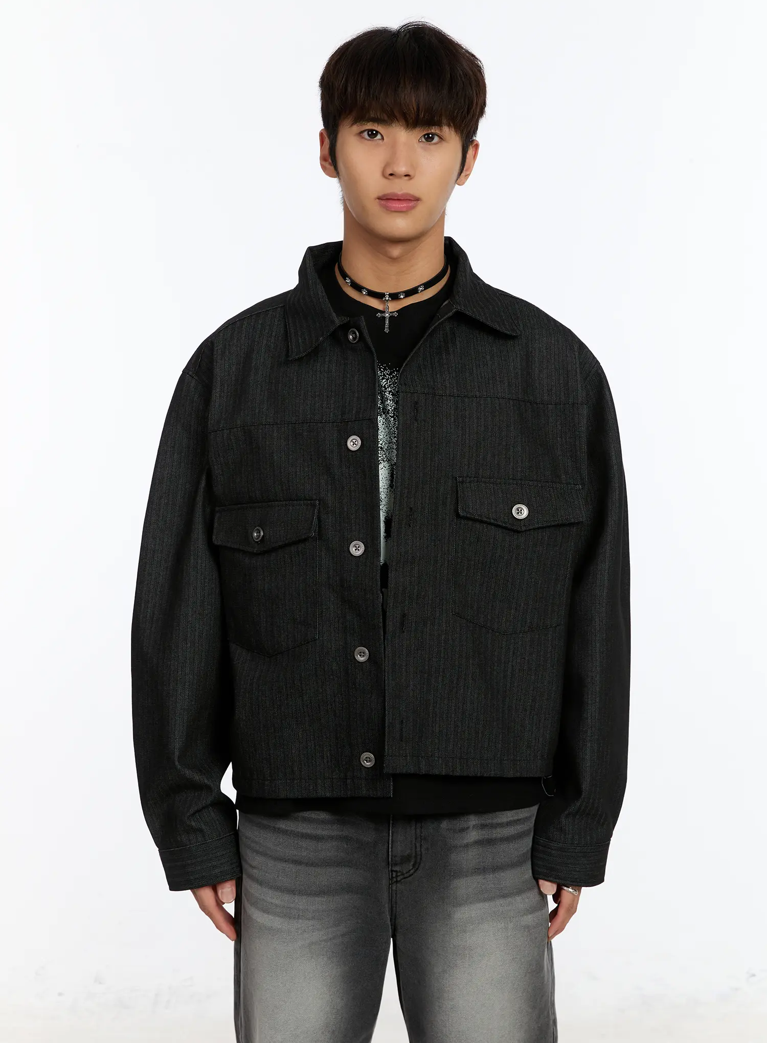 Men's Raw Denim Jacket IM530 - Image 12