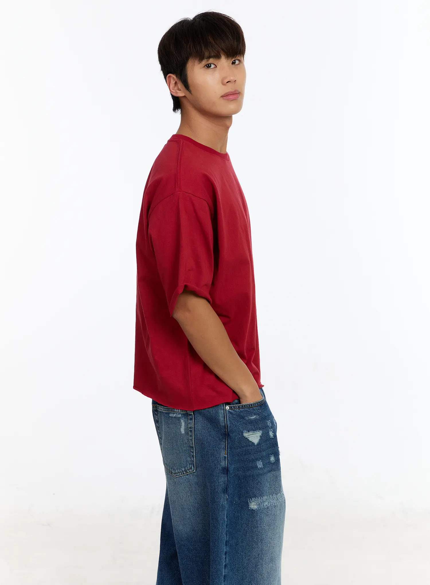 Men's Raw Edge Cut-Off T-Shirt IM530 - Image 10