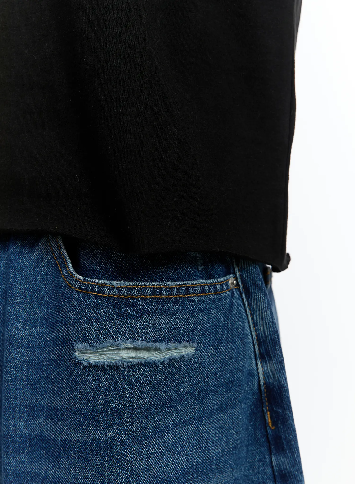 Men's Raw Edge Cut-Off T-Shirt IM530 - Image 14