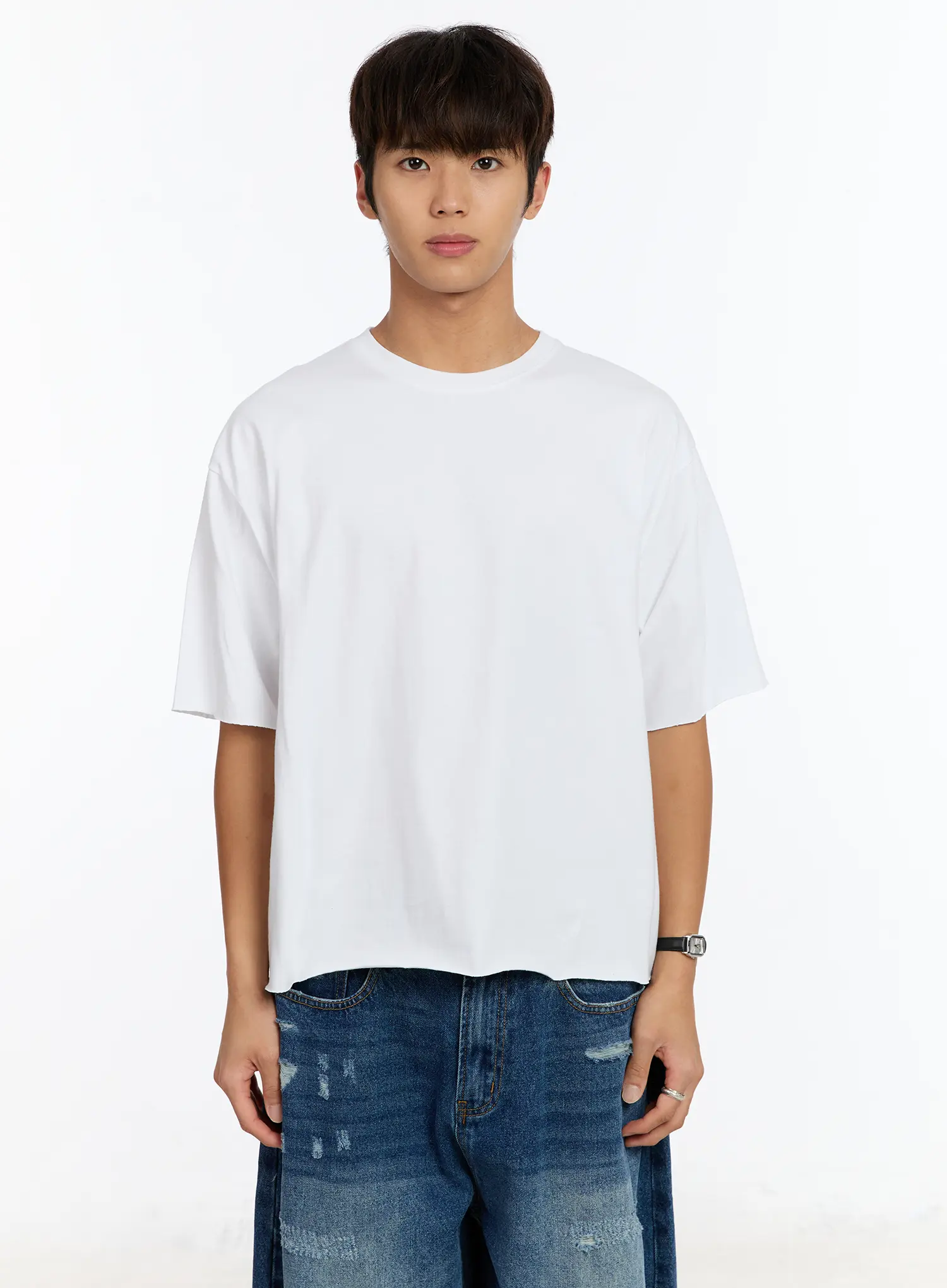 Men's Raw Edge Cut-Off T-Shirt IM530 - Image 15