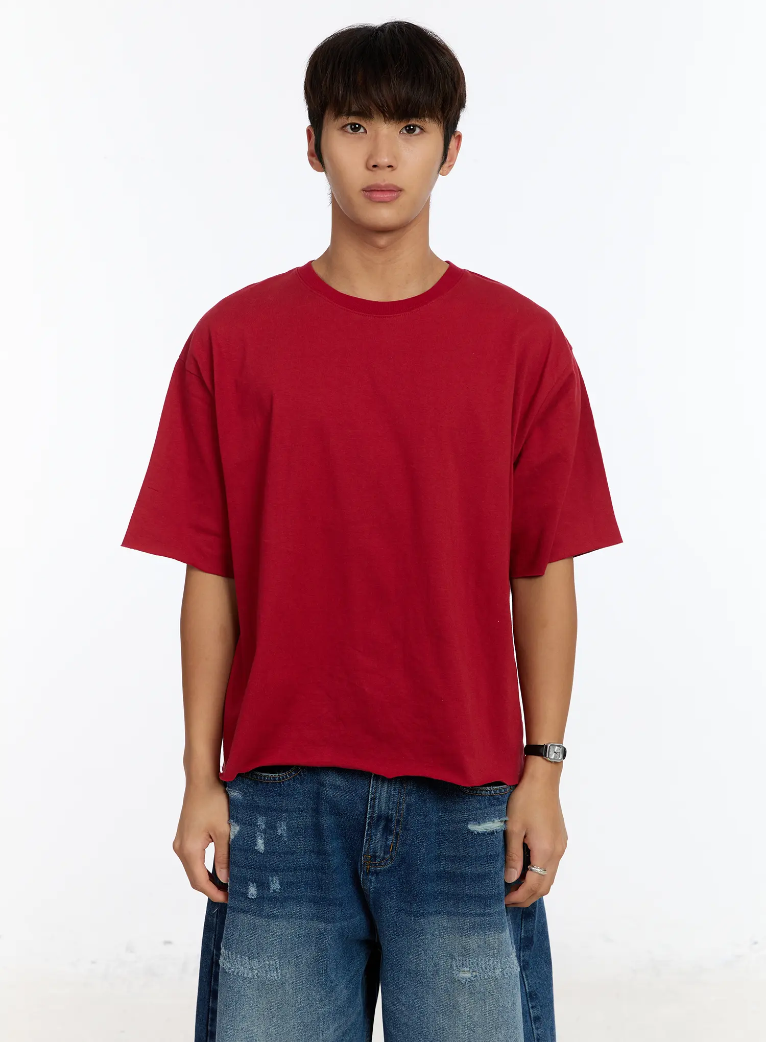Men's Raw Edge Cut-Off T-Shirt IM530 - Image 16