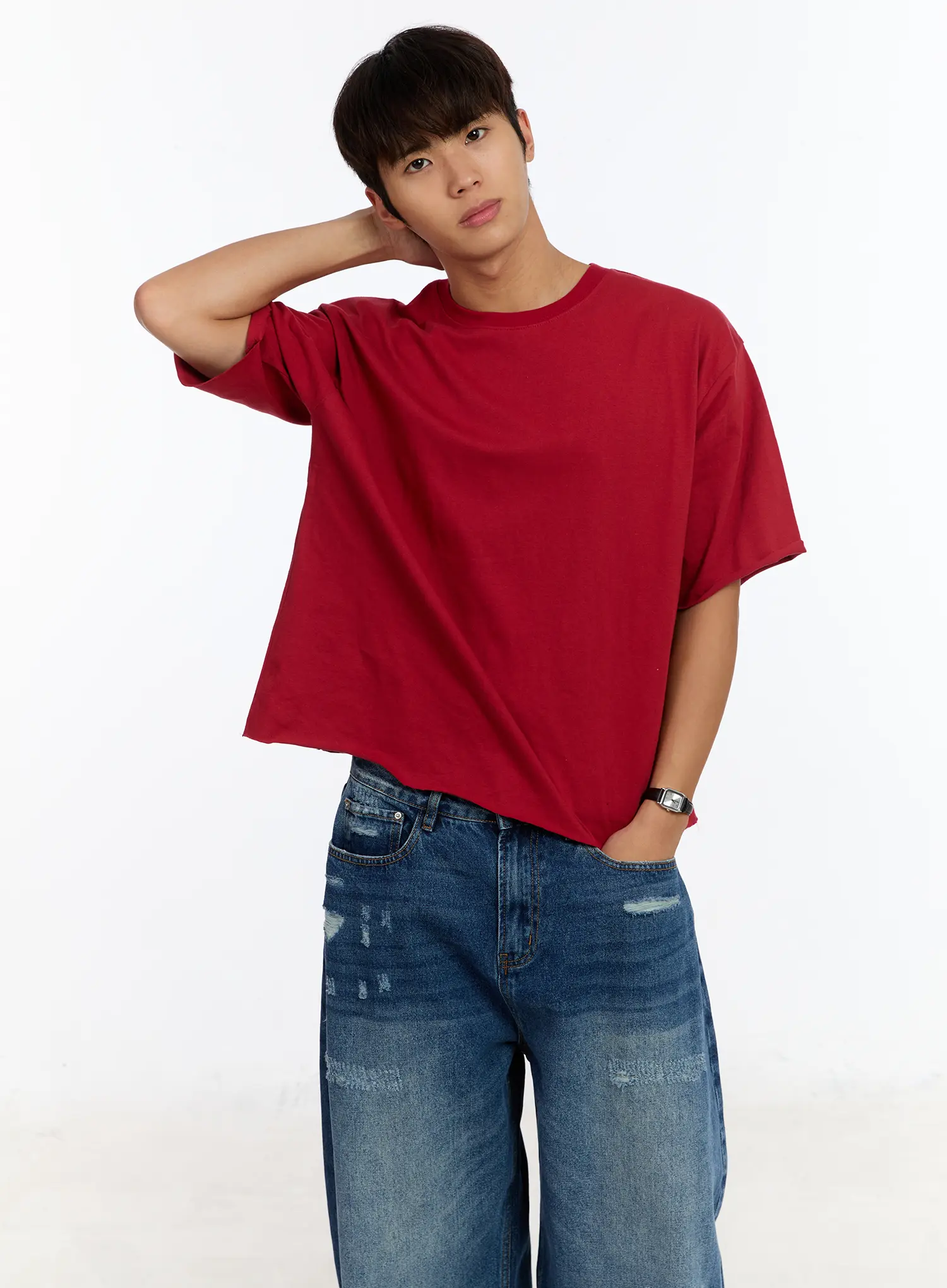 Men's Raw Edge Cut-Off T-Shirt IM530 - Image 2