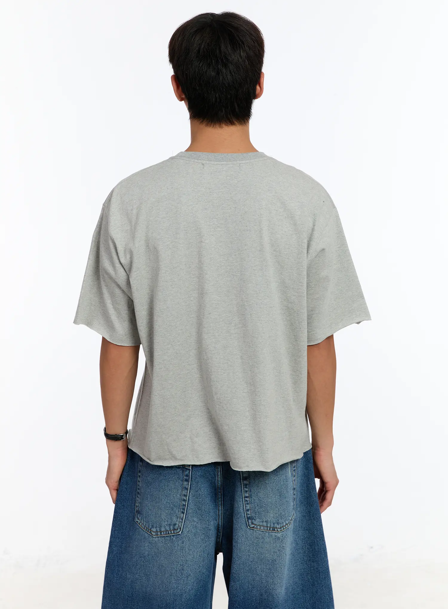 Men's Raw Edge Cut-Off T-Shirt IM530 - Image 5