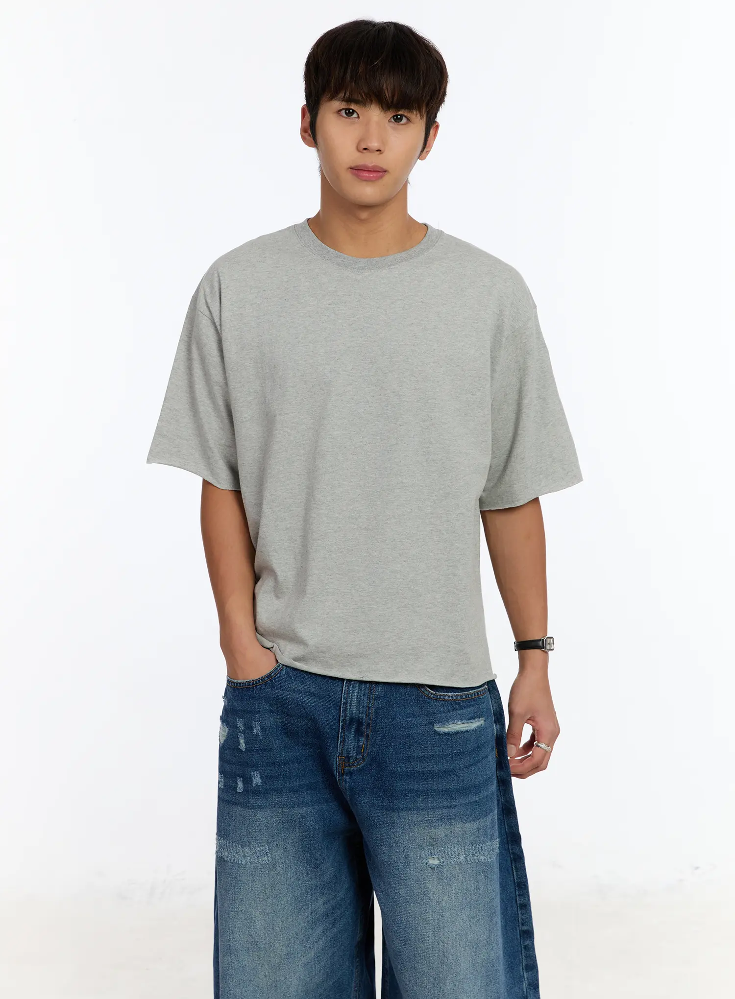 Men's Raw Edge Cut-Off T-Shirt IM530 - Image 6