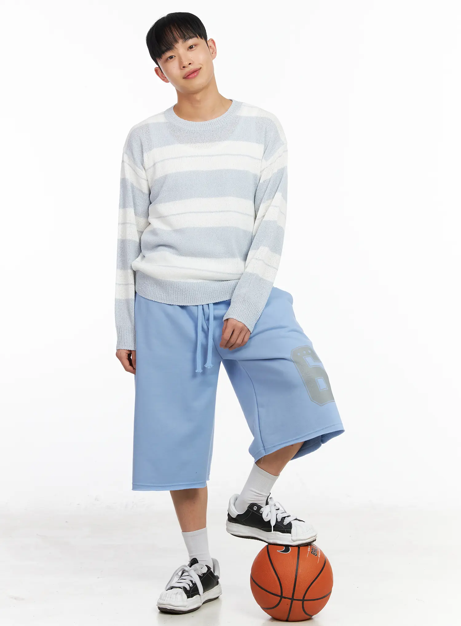 Men's Relaxed Fit Striped Long Sleeve Top IA502