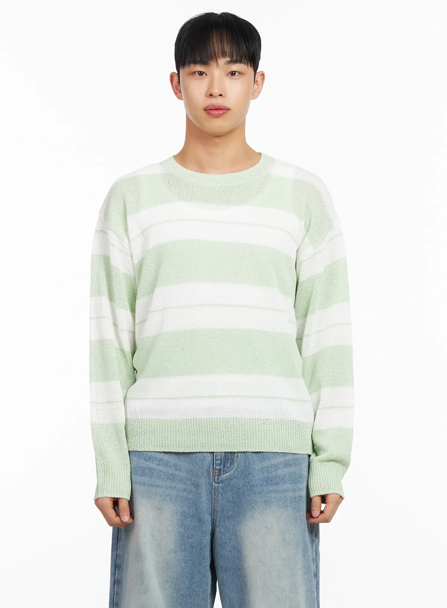 Men's Relaxed Fit Striped Long Sleeve Top IA502 - Image 8