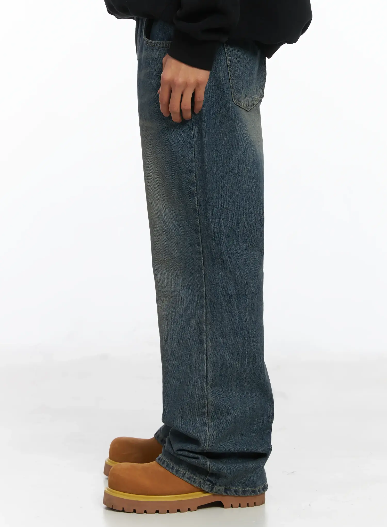 Men's Relaxed Semi-Flared Jeans IJ514 - Image 5