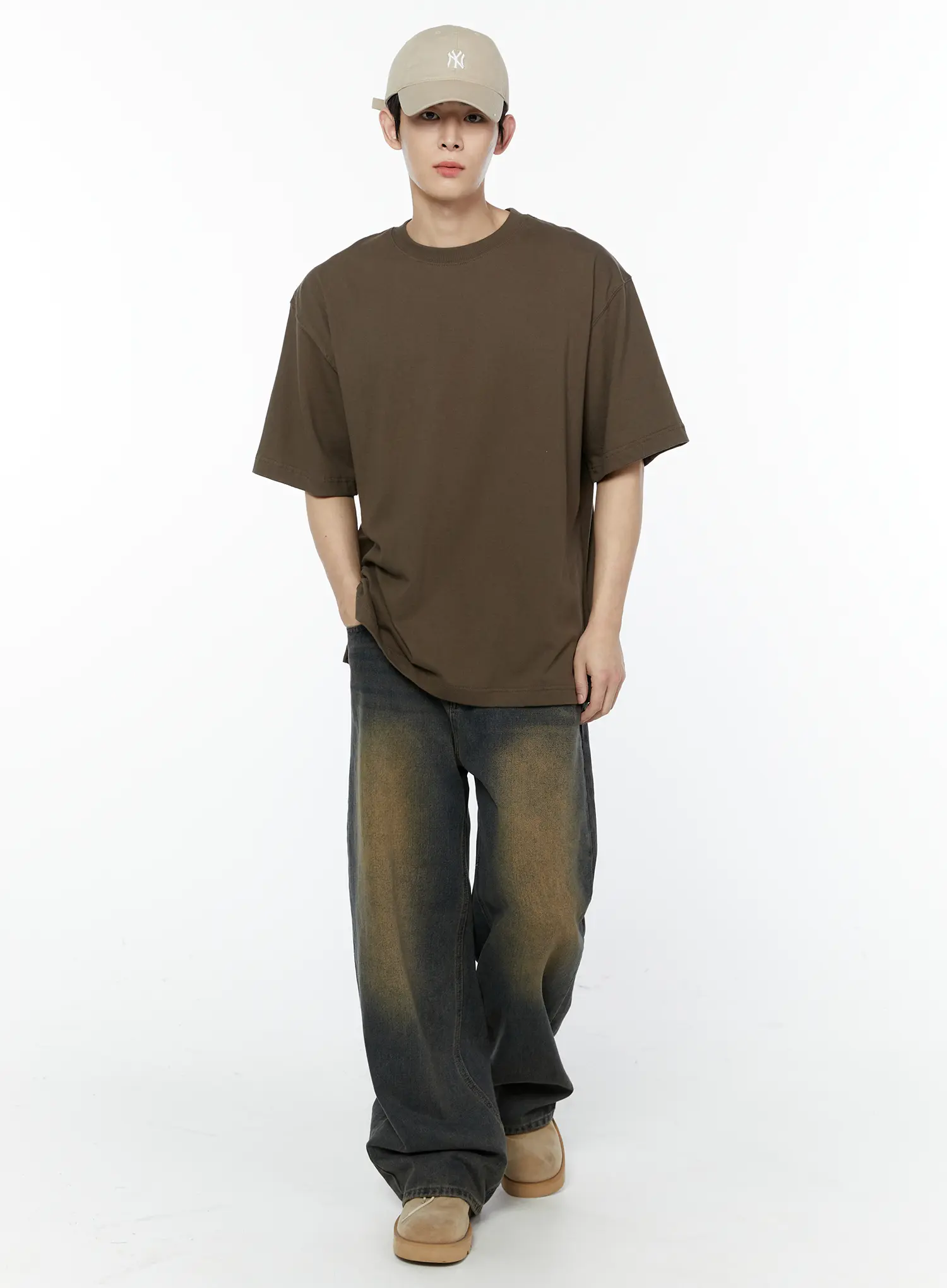 Men's Retro-Washed Wide Leg Jeans IA527 - Image 3