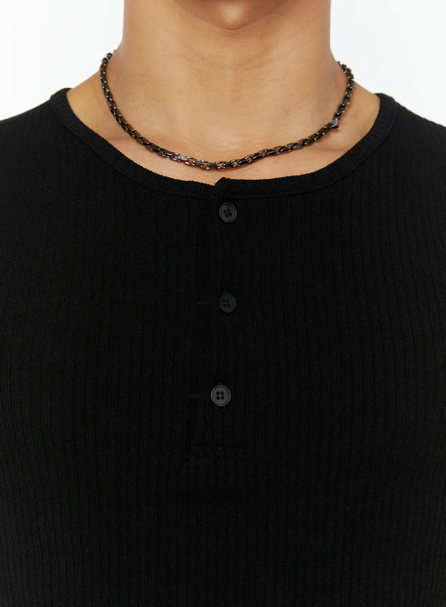 Men's Ribbed Henley Tank IY508 - Image 10