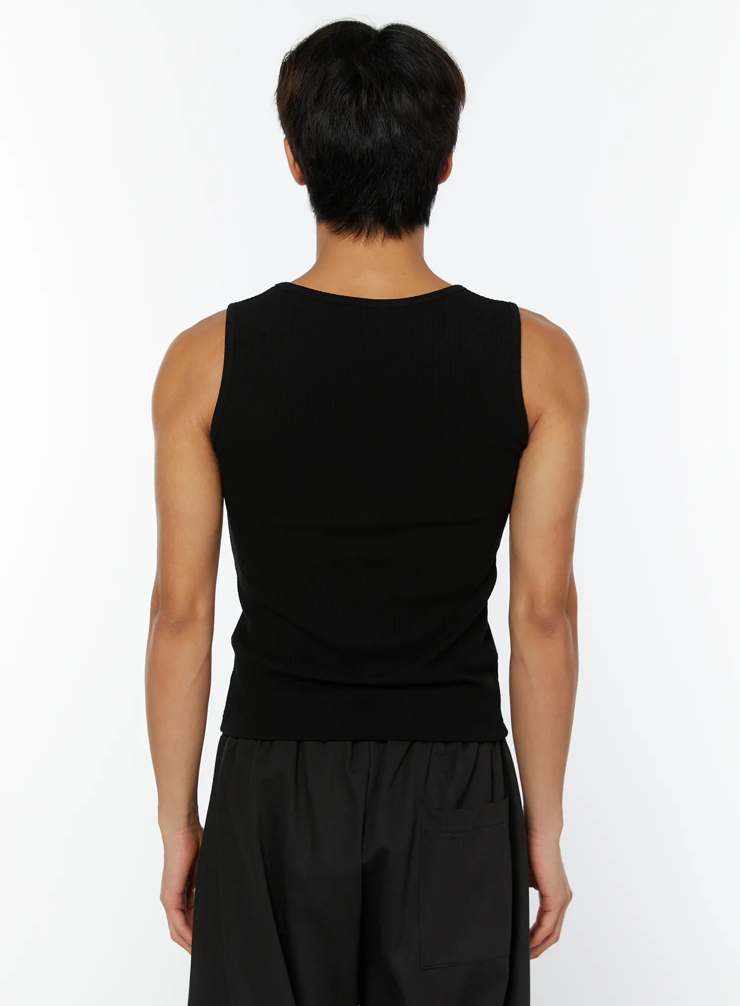 Men's Ribbed Henley Tank IY508 - Image 5