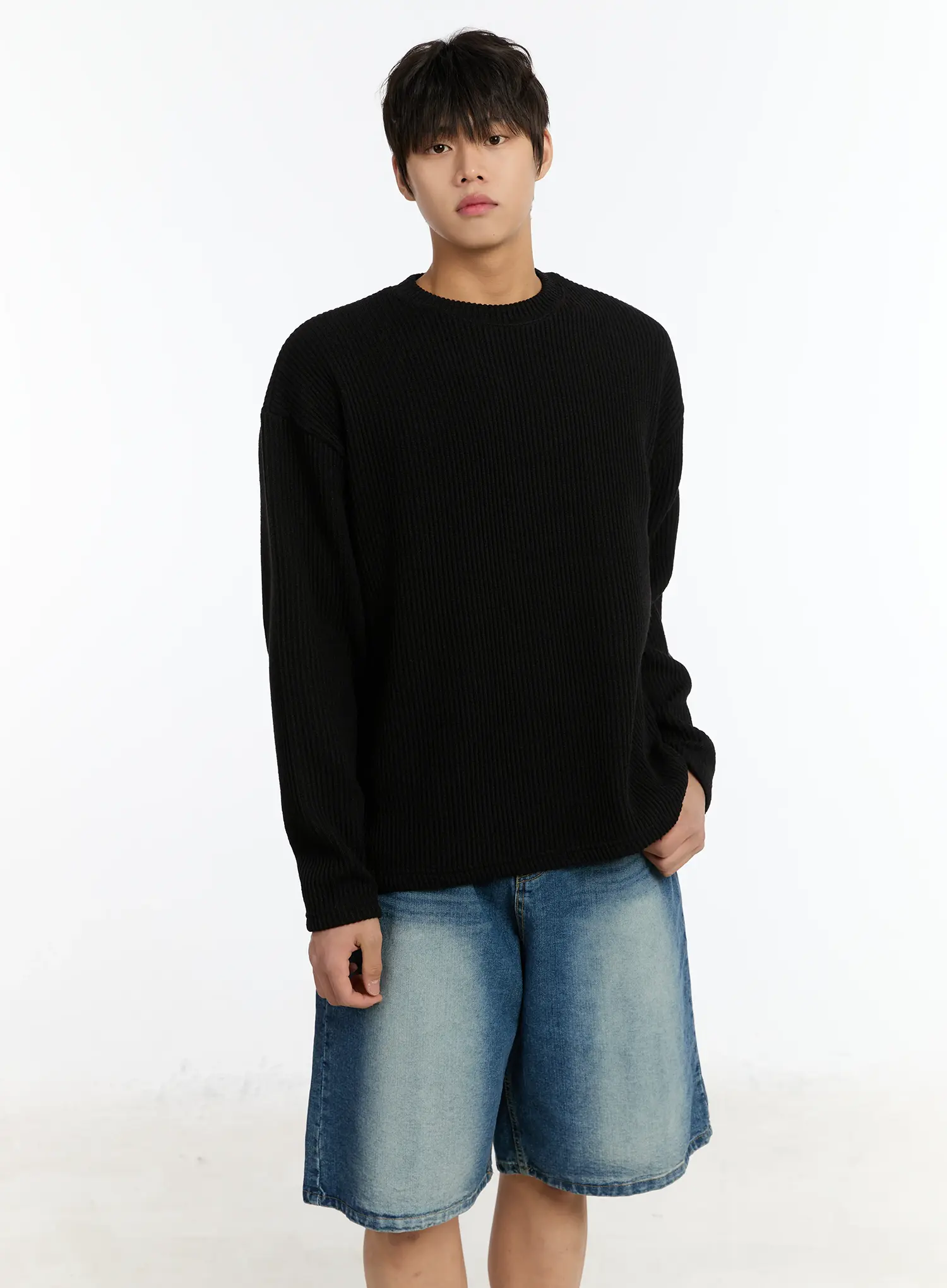Men's Ribbed Long Sleeve Tee IM503 - Image 2