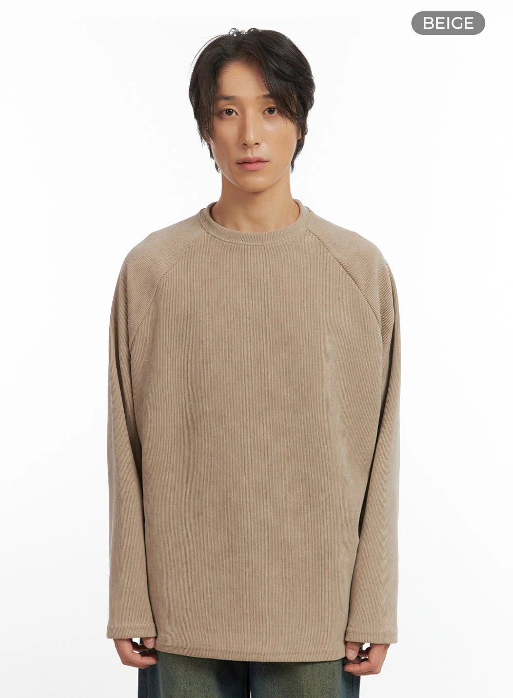 Men's Ribbed Raglan Long Sleeve Tee IO402 - Image 10