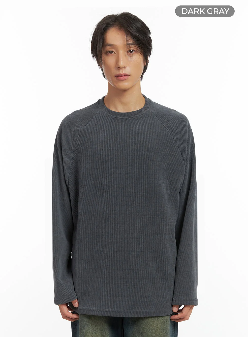 Men's Ribbed Raglan Long Sleeve Tee IO402 - Image 11