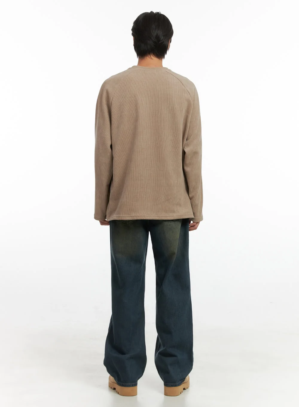 Men's Ribbed Raglan Long Sleeve Tee IO402 - Image 8