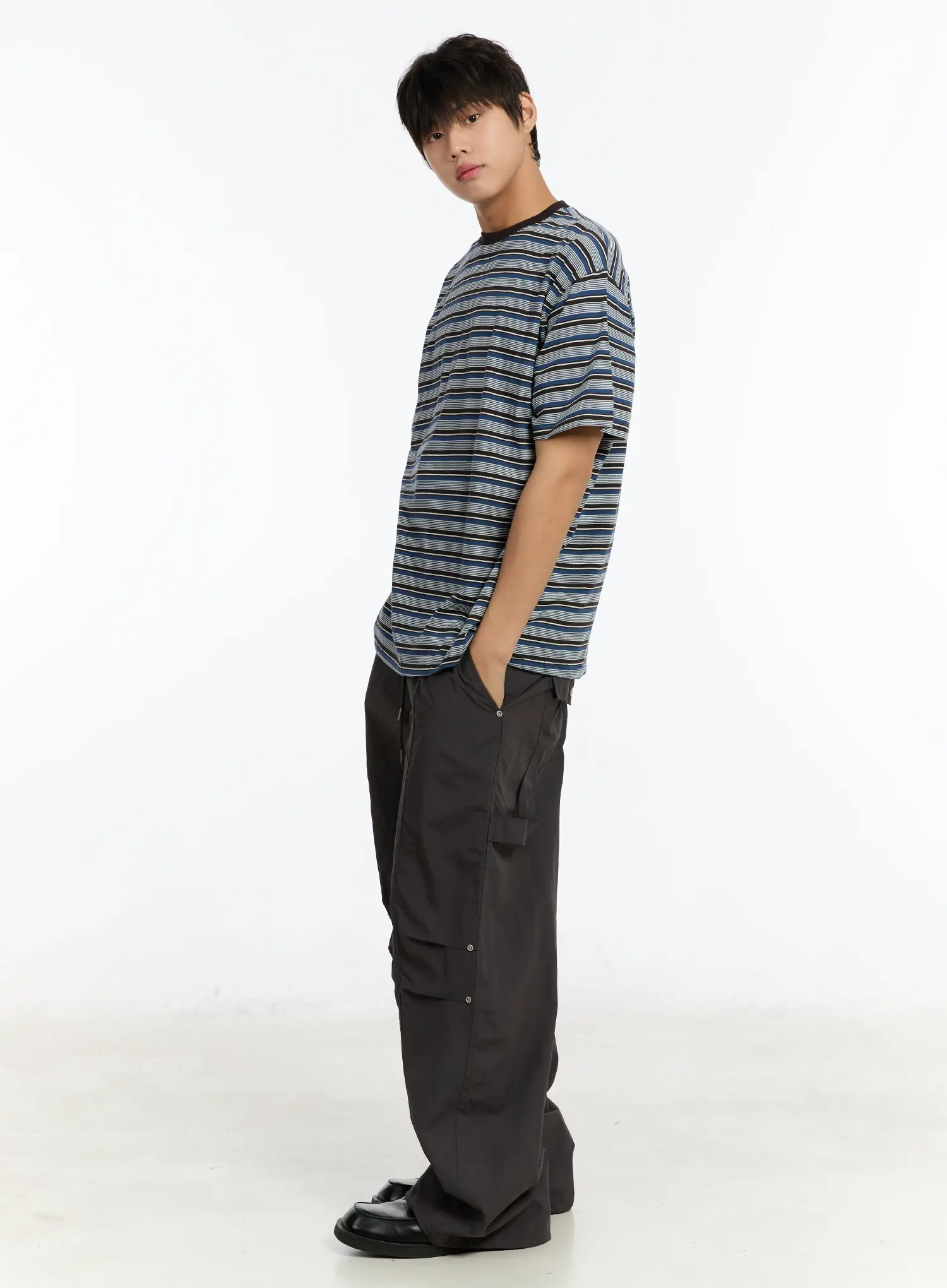 Men's Rivet Detail Cargo Pants IM503 - Image 4