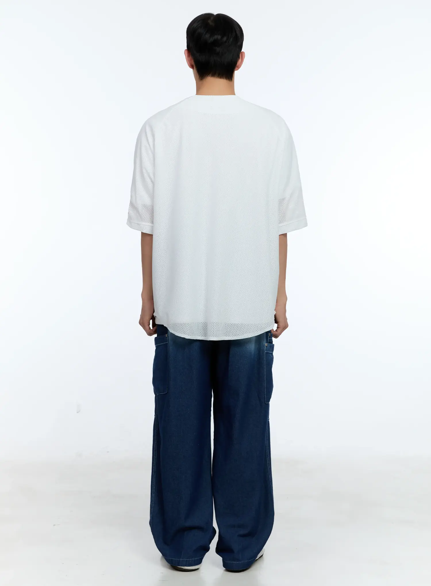Men's Rivet Detail Wide Jeans IL517 - Image 11