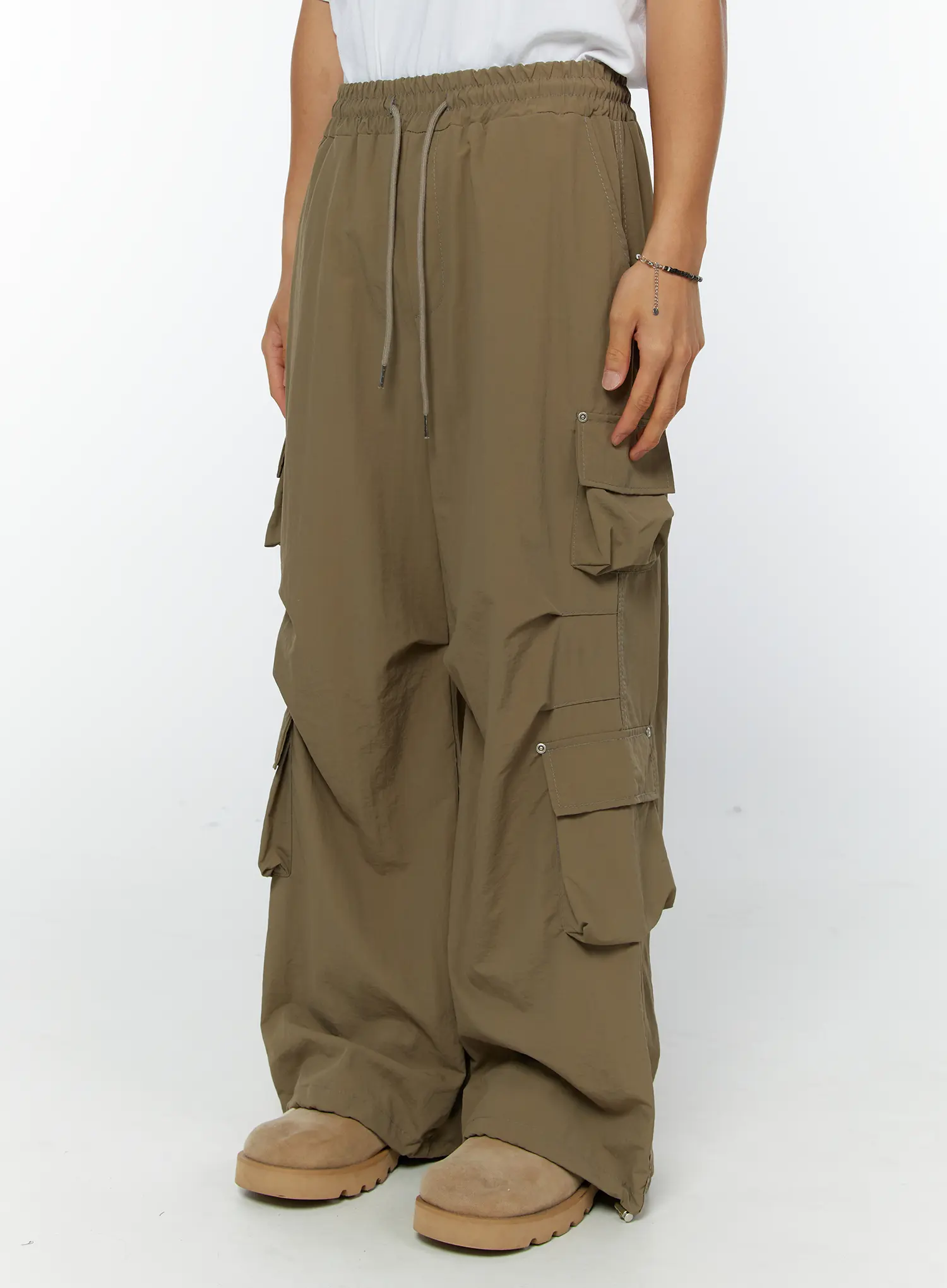 Men's Rivet String Cargo Pants IY508 - Image 5