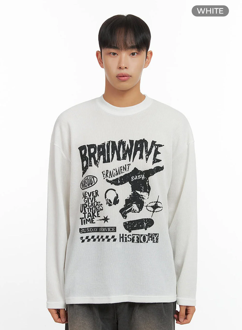 Men's Round Neck Graphic Top IO420 - Image 9