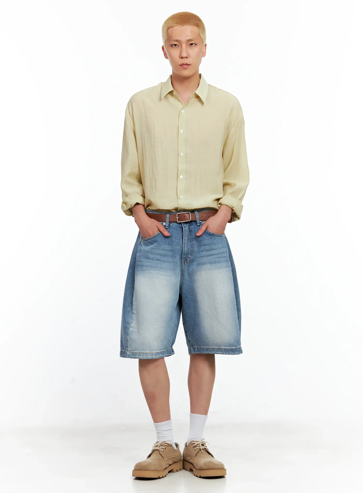 Men's Side-Drape Denim Jorts IL514 - Image 13