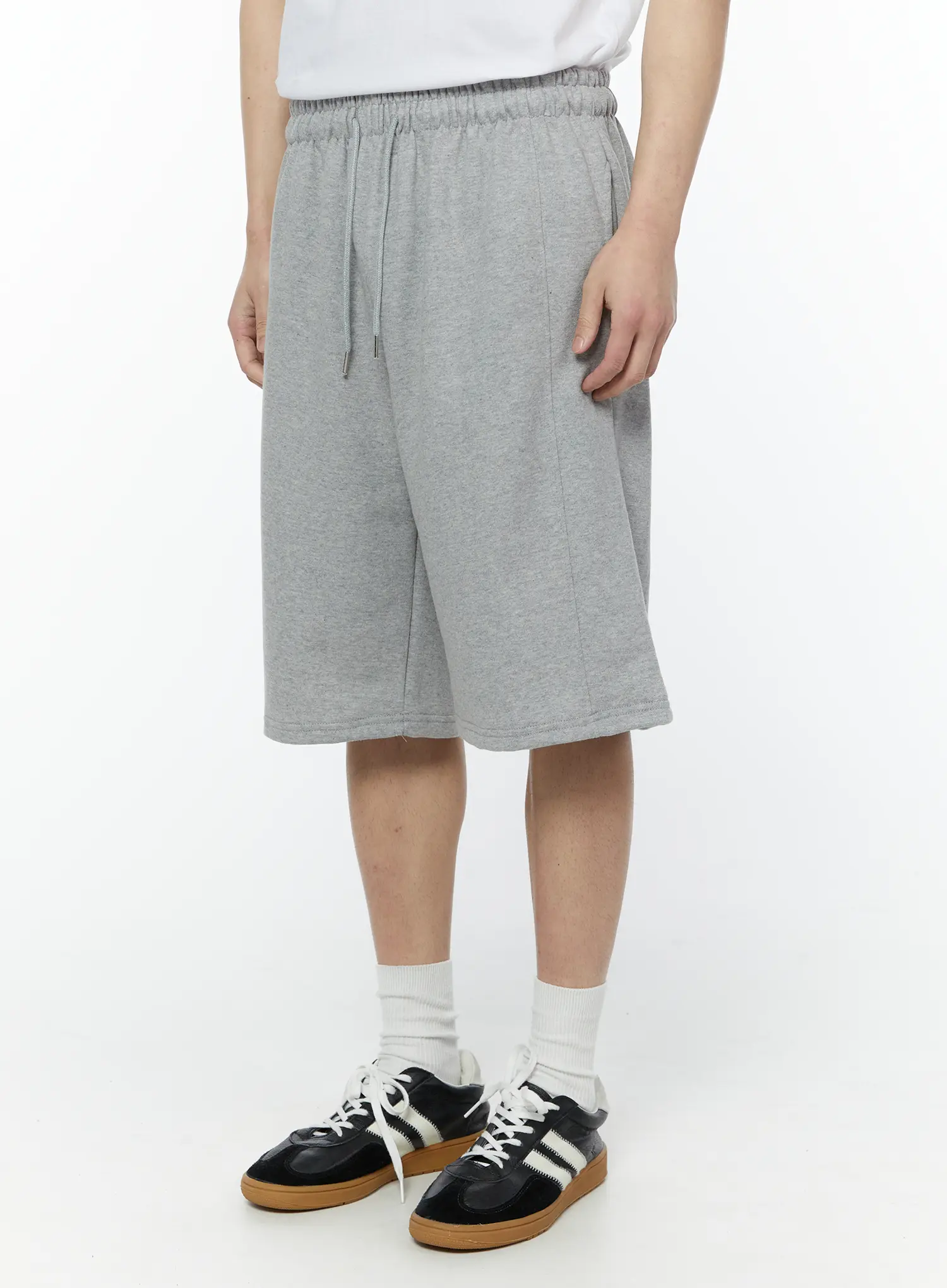 Men's Side Slit Bermuda Sweat Shorts (Gray) IY504 - Image 3