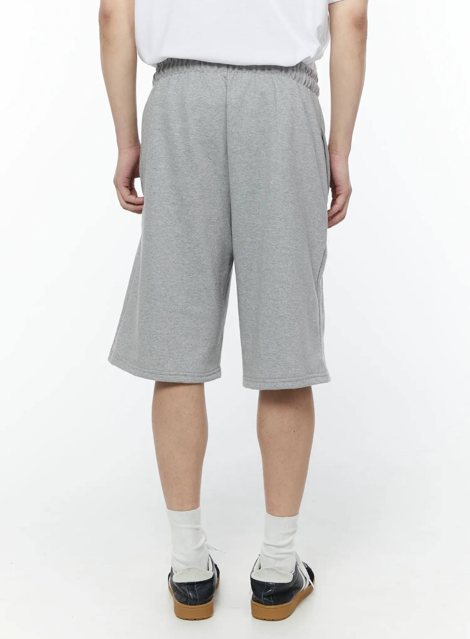 Men's Side Slit Bermuda Sweat Shorts (Gray) IY504 - Image 6
