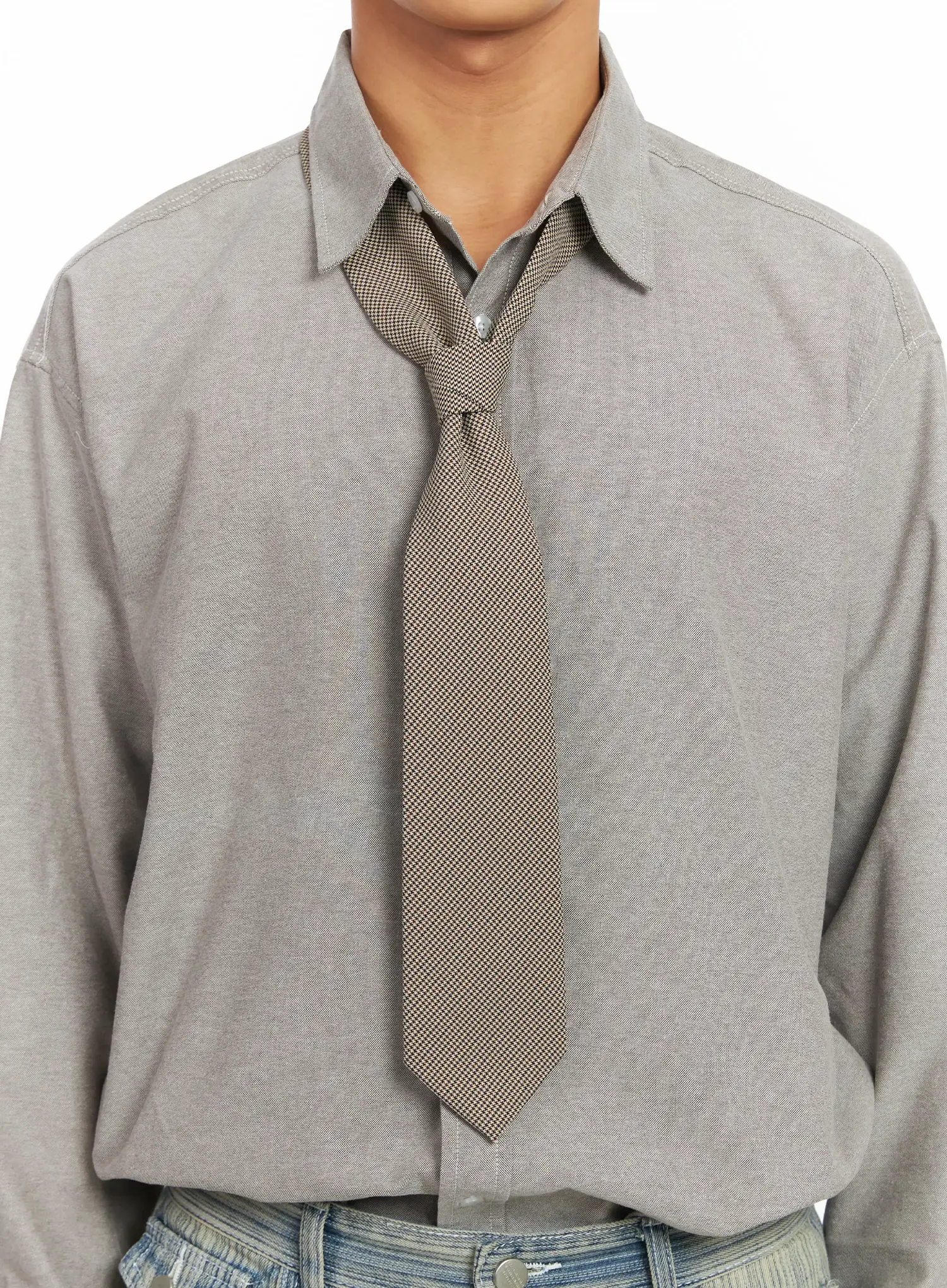 Men's Small Check Tie IF504