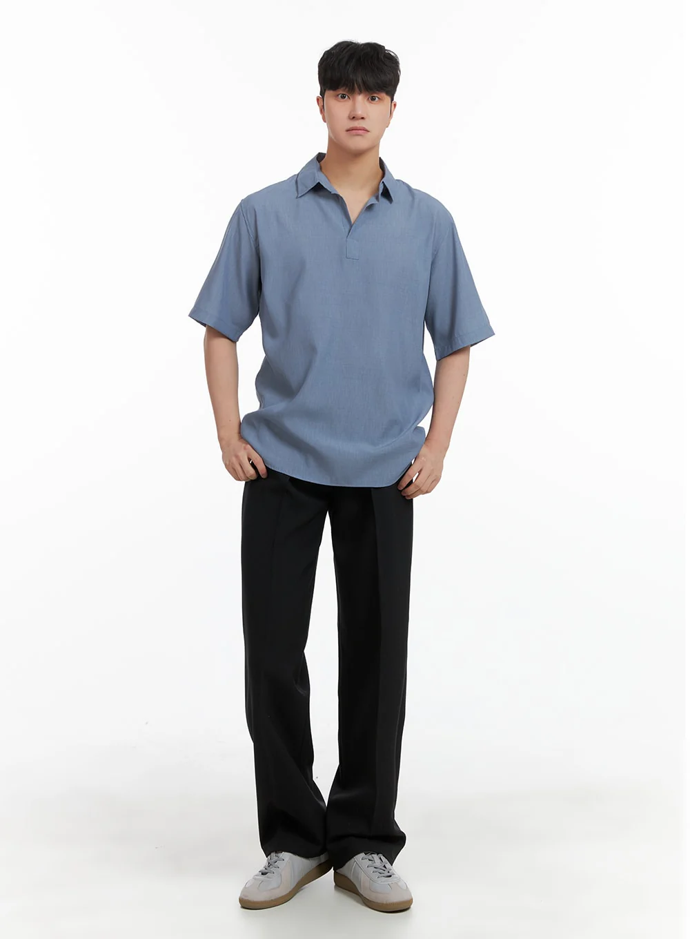 Men's Solid Collar Shirt IA402 - Image 2