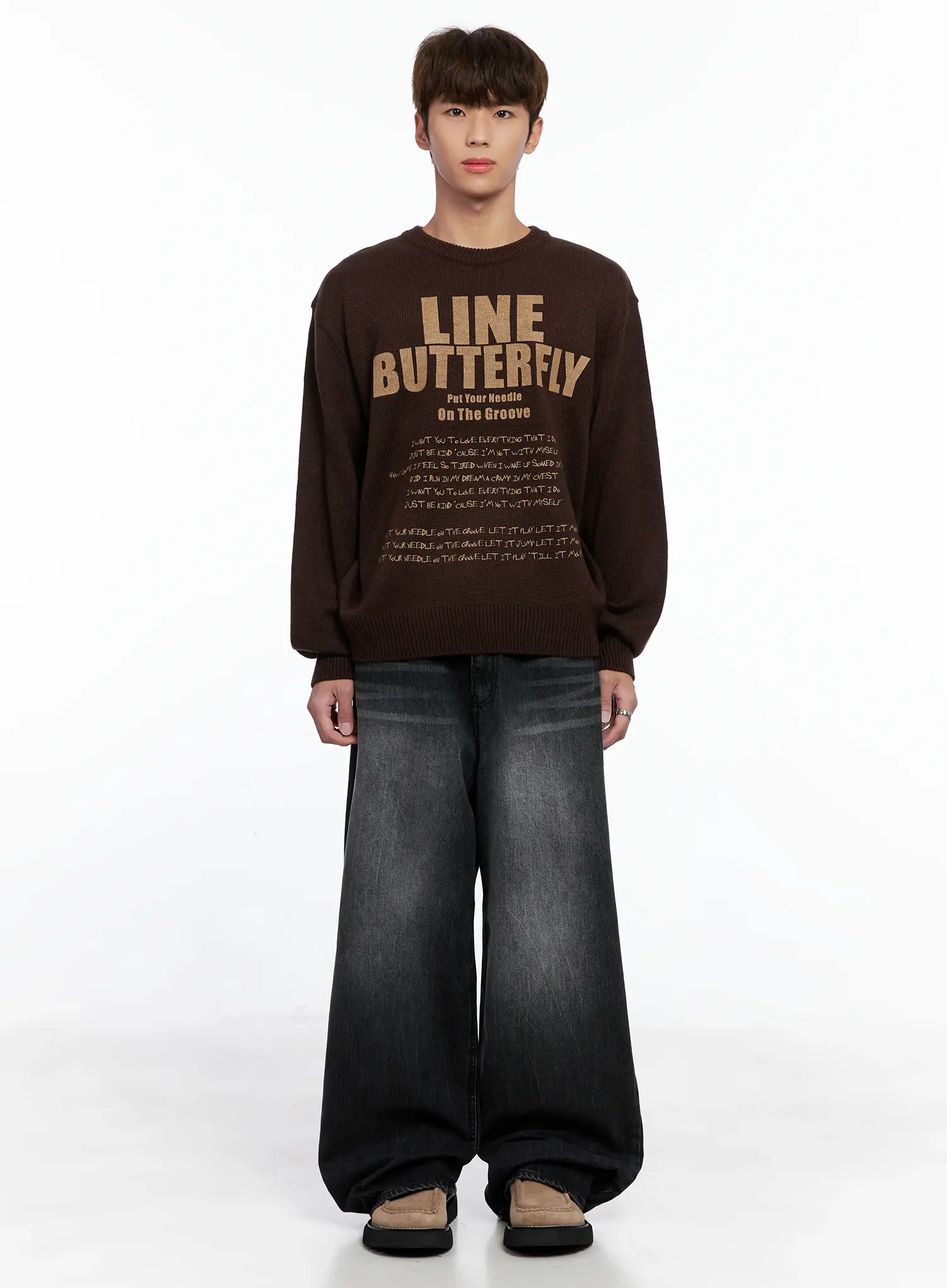 Men's Statement Graphic Knit Sweater IO502 - Image 3