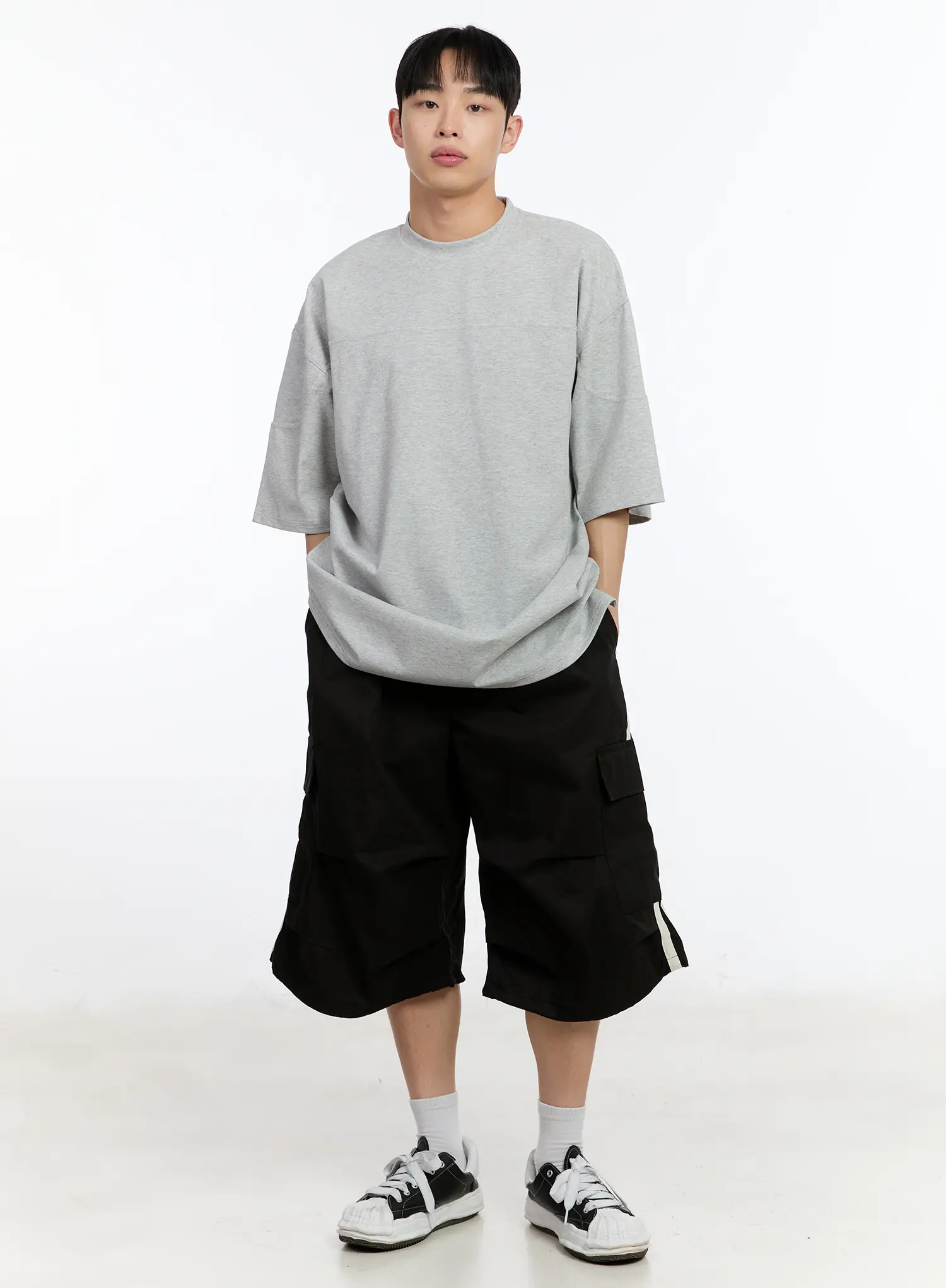 Men's Stich Detail Oversized Tee IA507 - Image 9