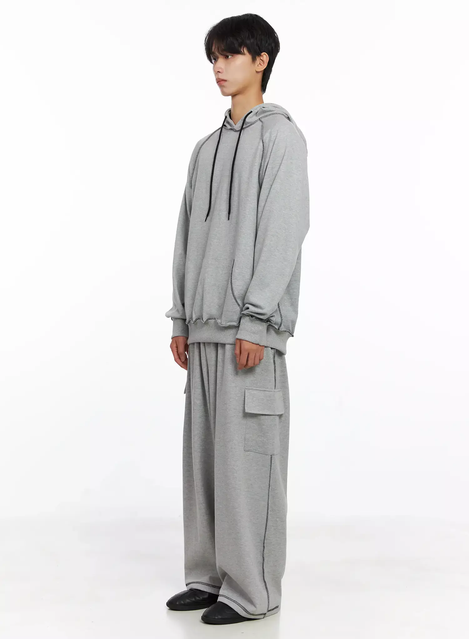 Men's Stitch Oversized Hoodie IO516 - Image 10