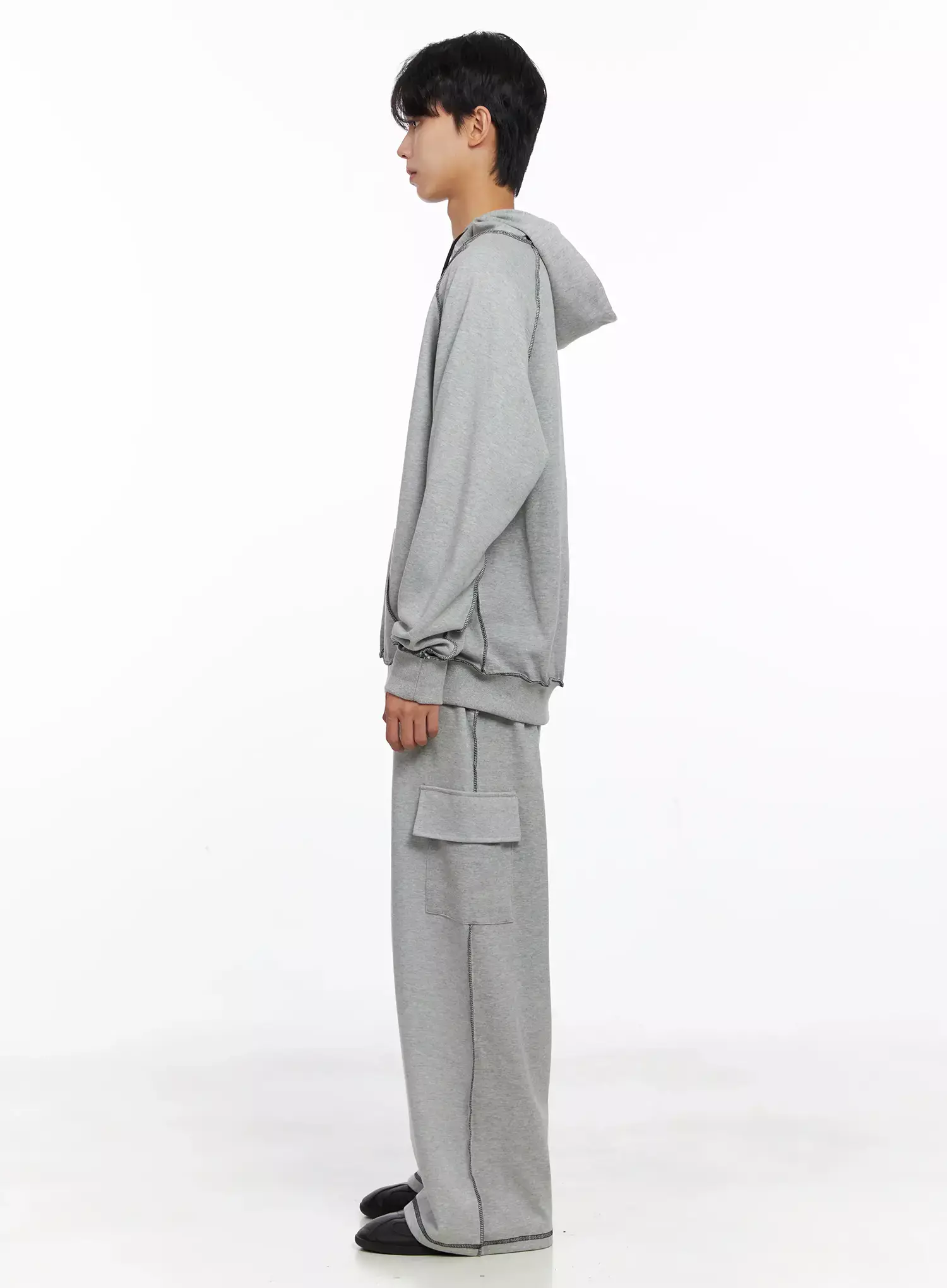 Men's Stitch Oversized Hoodie IO516 - Image 11