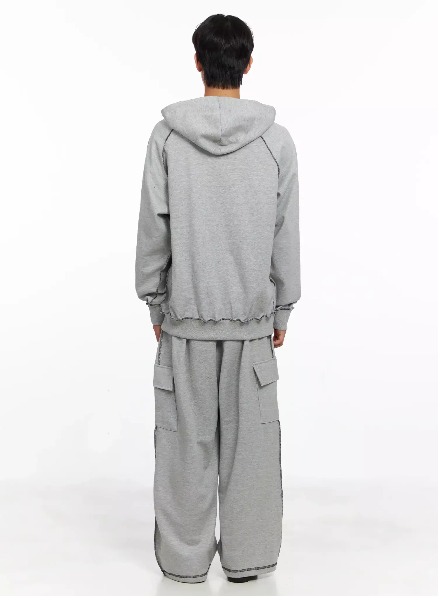 Men's Stitch Oversized Hoodie IO516 - Image 12
