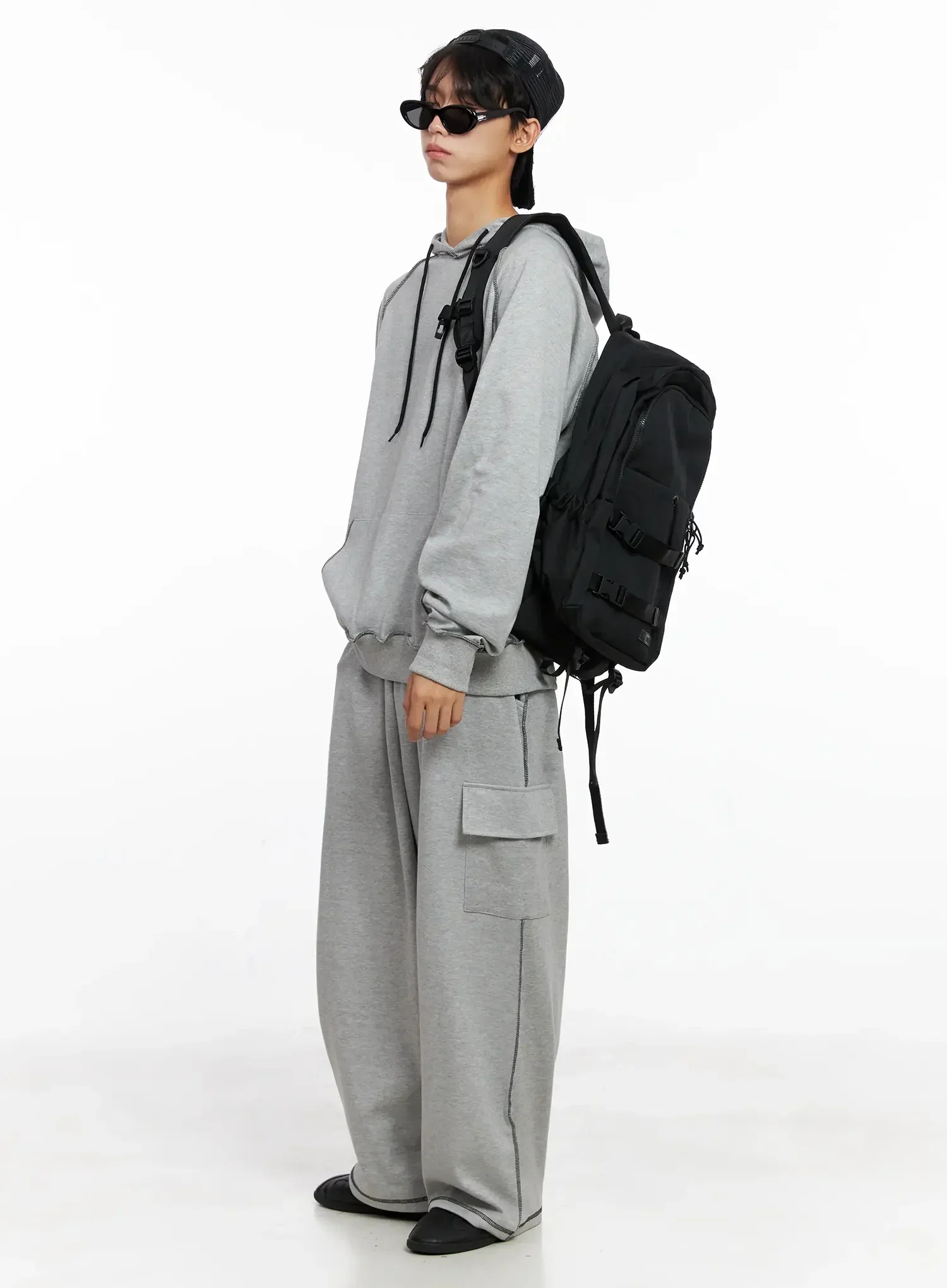 Men's Stitch Oversized Hoodie IO516 - Image 14
