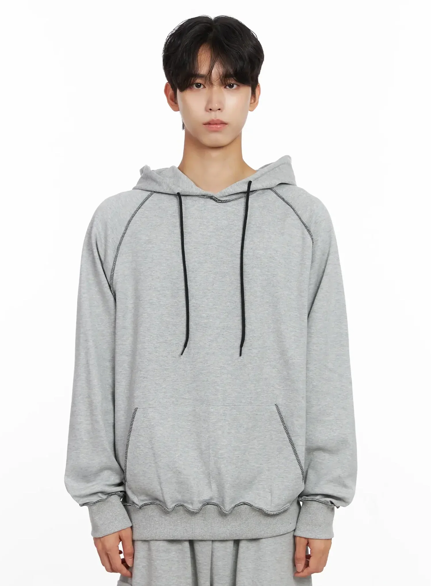 Men's Stitch Oversized Hoodie IO516 - Image 15