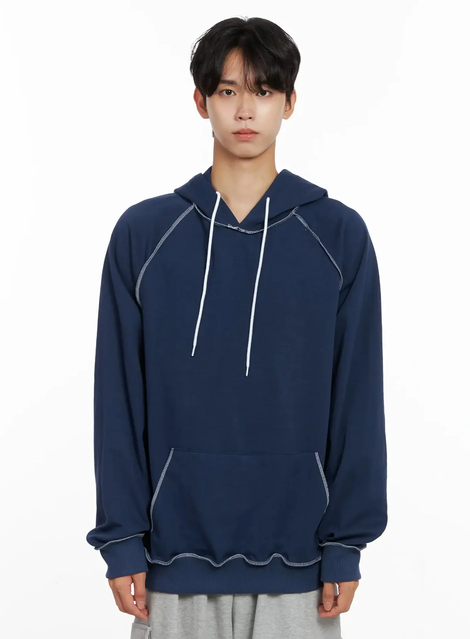 Men's Stitch Oversized Hoodie IO516 - Image 16
