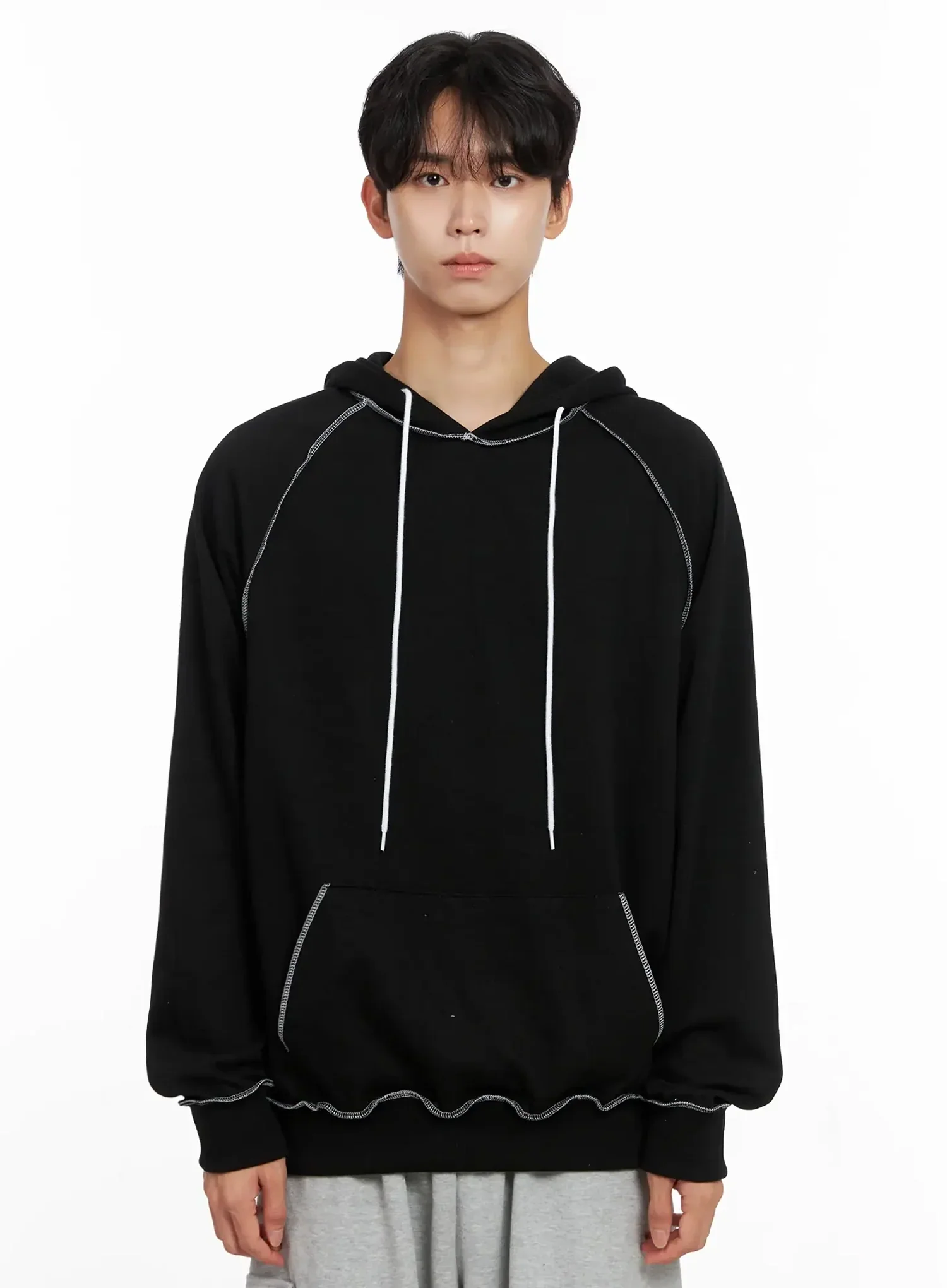 Men's Stitch Oversized Hoodie IO516 - Image 17