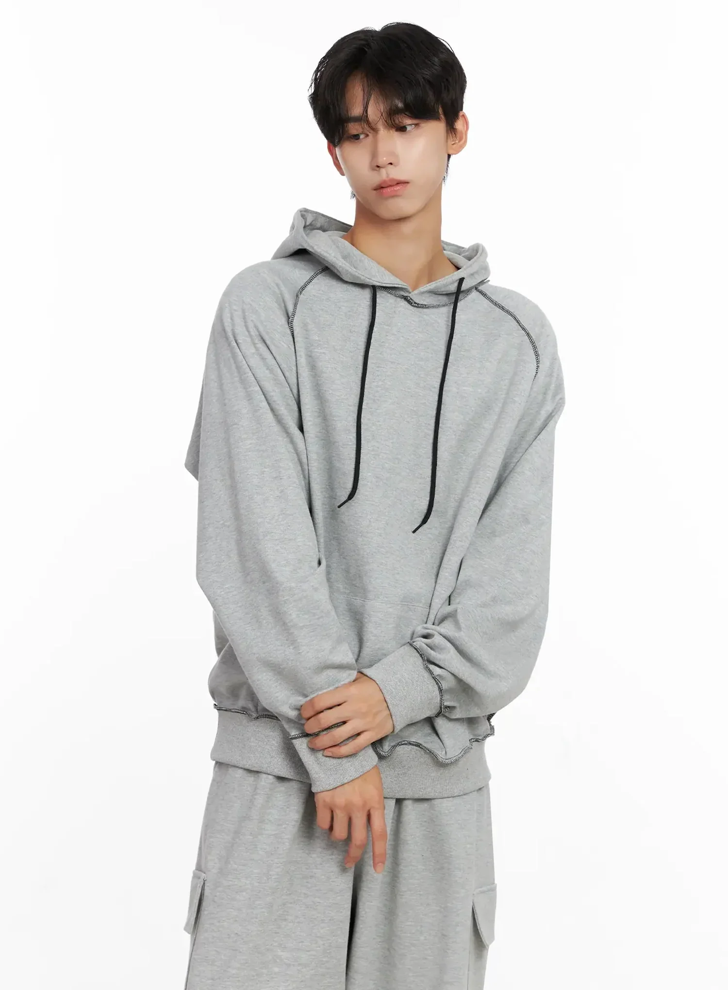 Men's Stitch Oversized Hoodie IO516 - Image 5