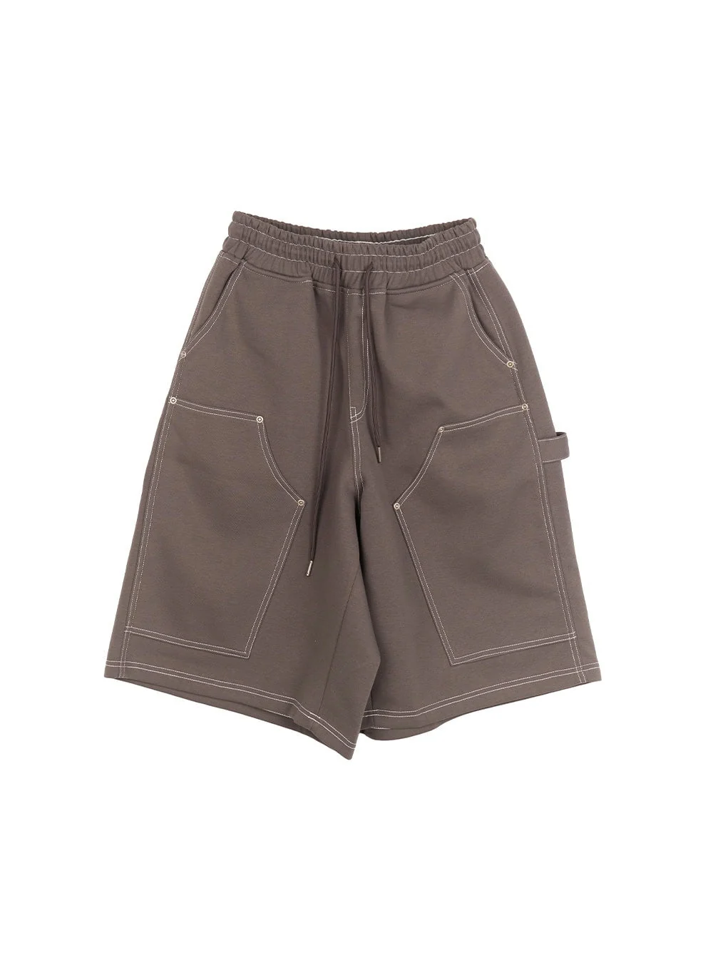 Men's Stitched Carpenter Wide-Leg Jorts (Dark Gray) IM519 - Image 12